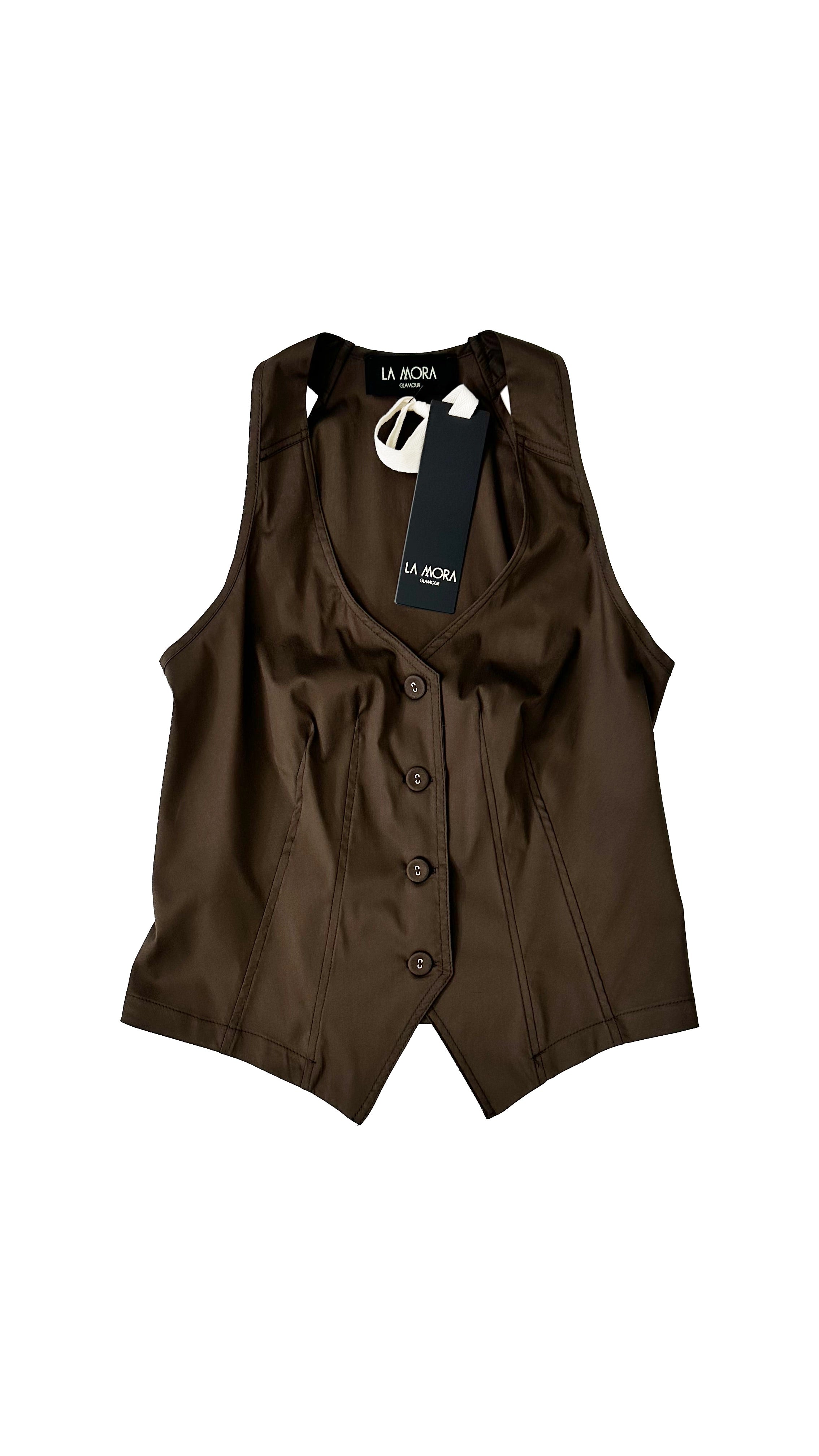GILET IN PELLE D'UOVO