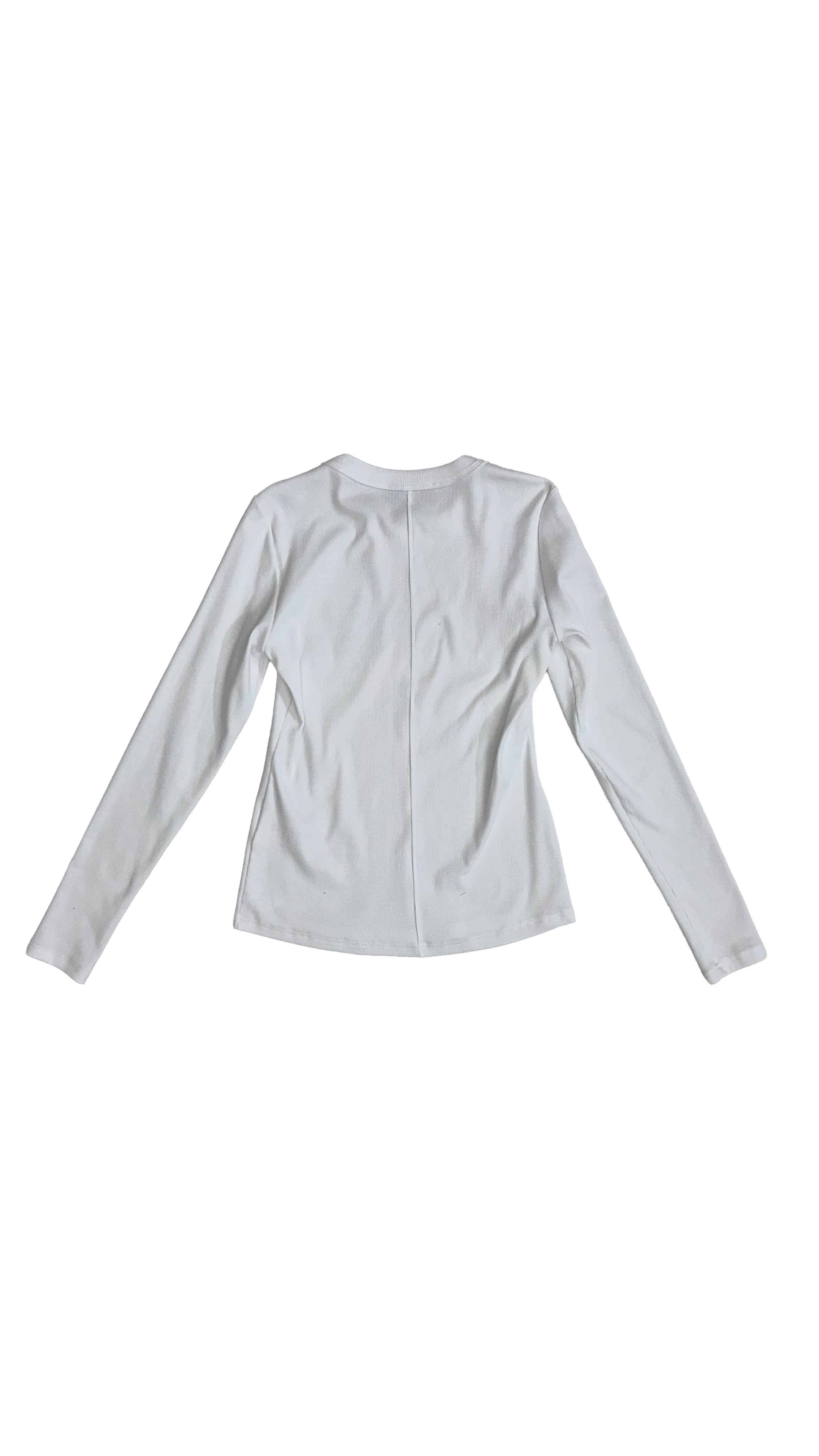 T-SHIRT GIROCOLLO IN COSTINA DI COTONE MANICA LUNGA