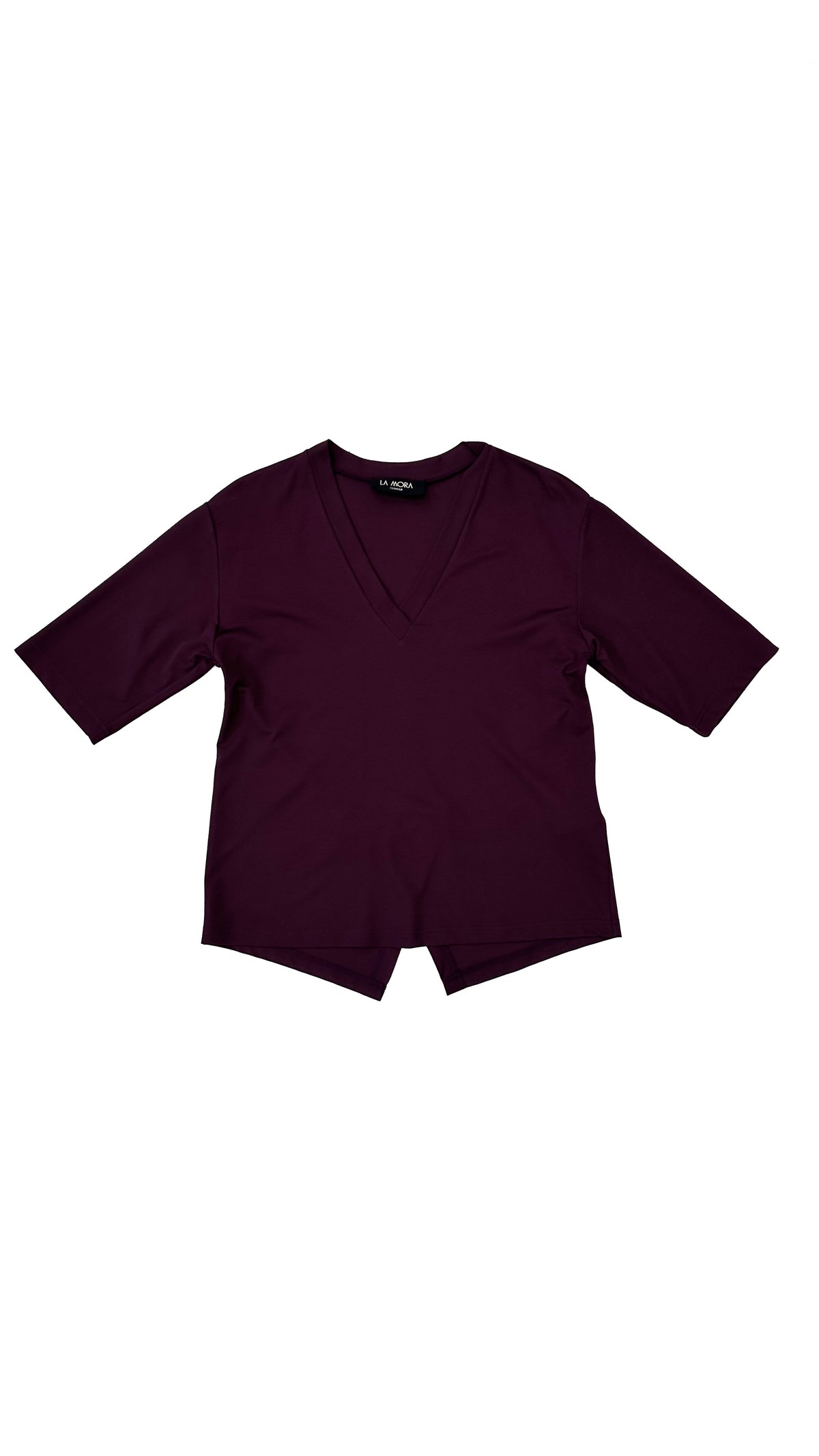 T-SHIRT VISCOSA SPACCO DIETRO MANICA AL GOMITO