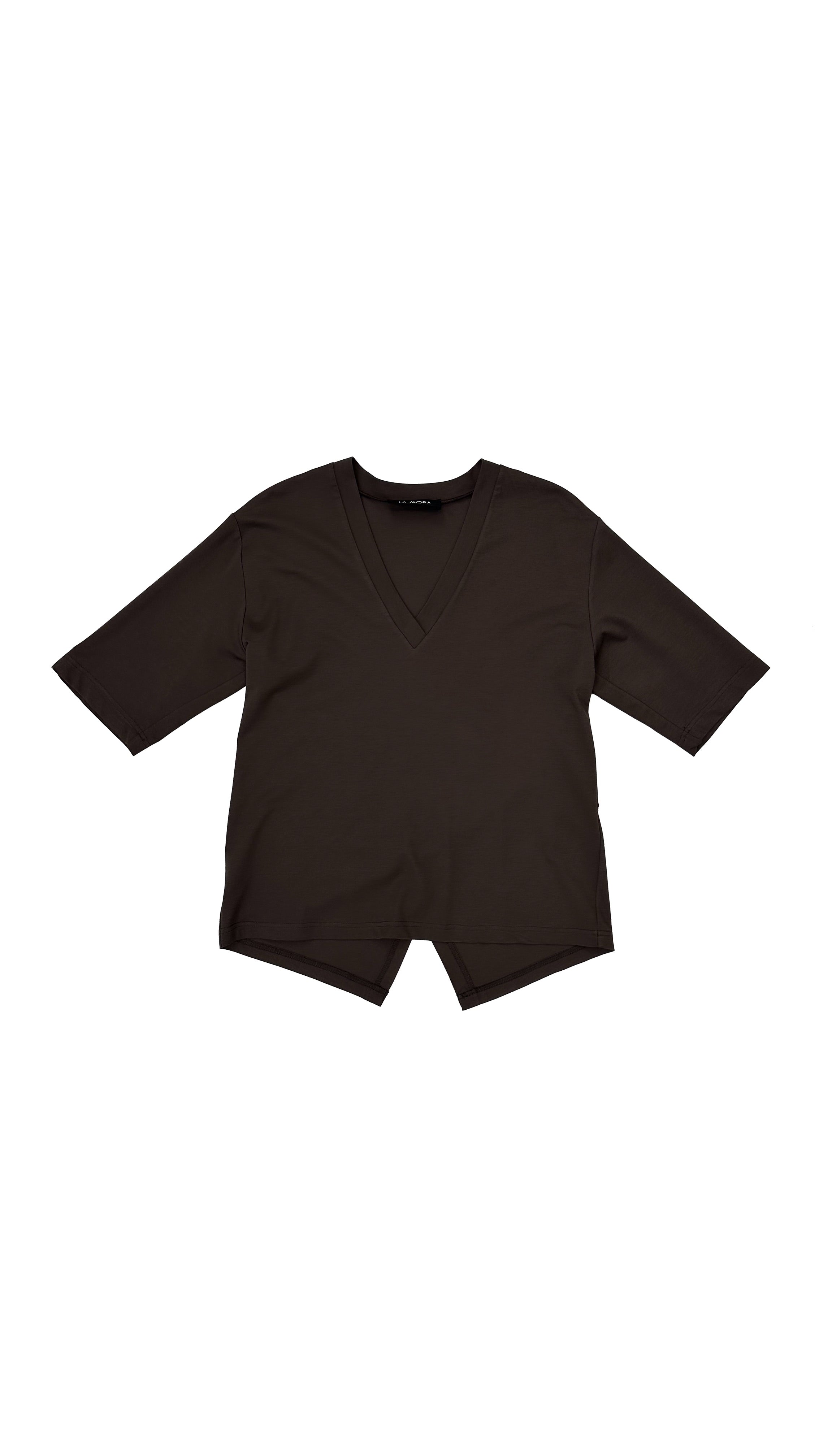 T-SHIRT VISCOSA SPACCO DIETRO MANICA AL GOMITO