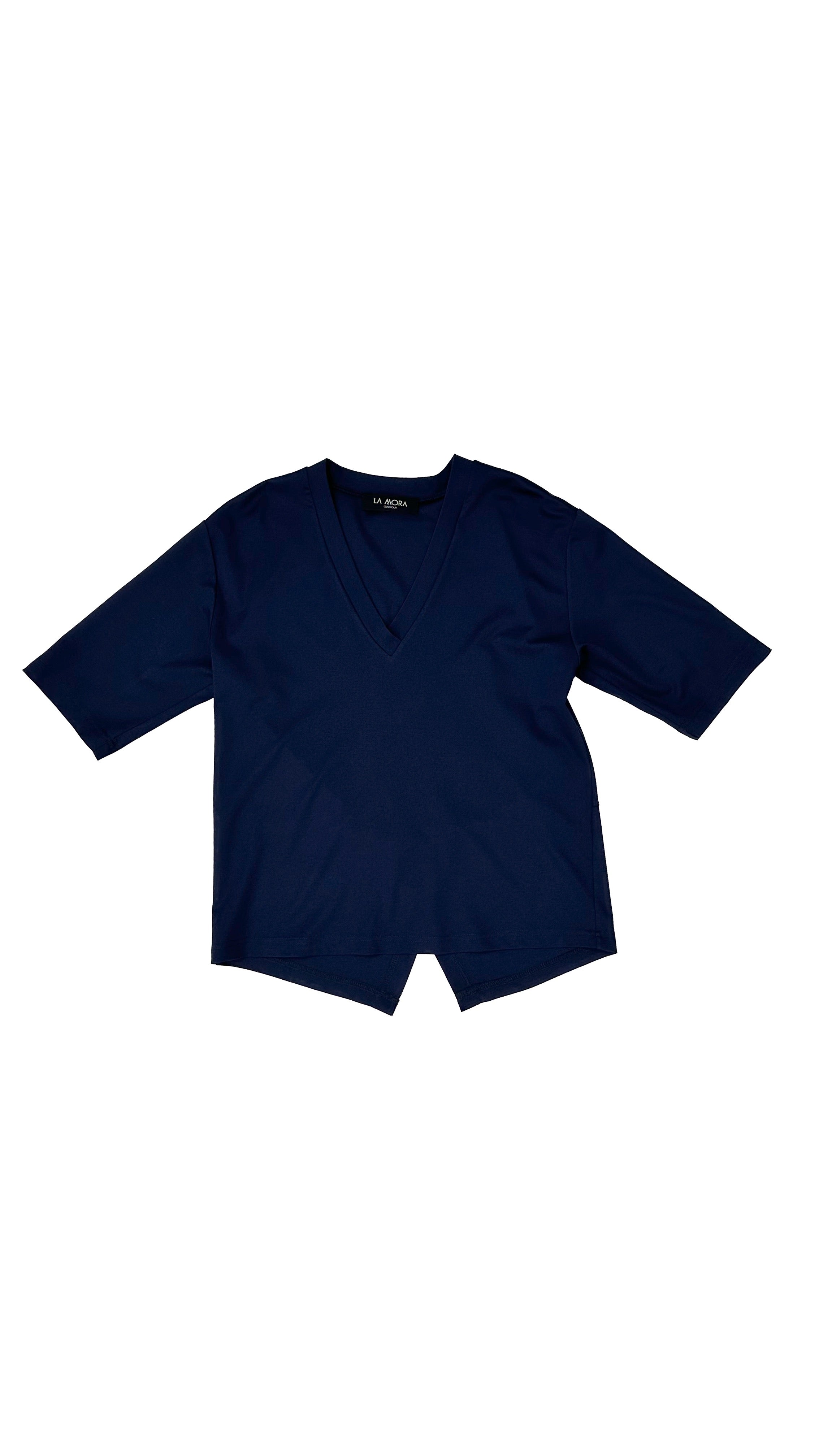 T-SHIRT VISCOSA SPACCO DIETRO MANICA AL GOMITO