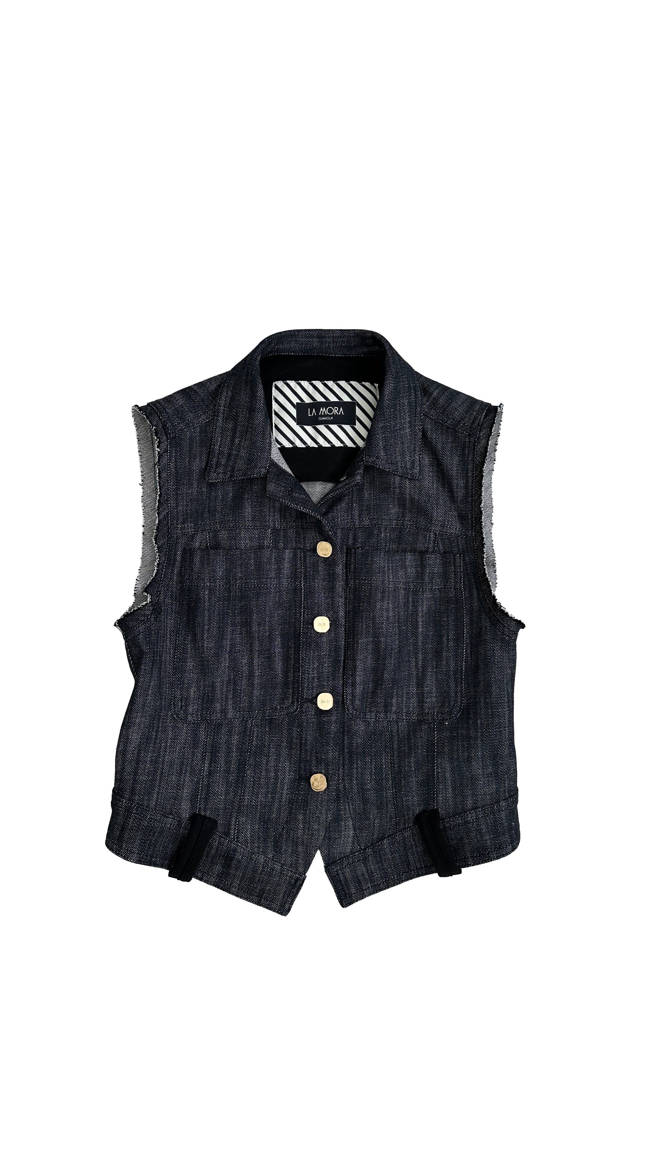GILET JEANS IN DENIM 100% COTONE