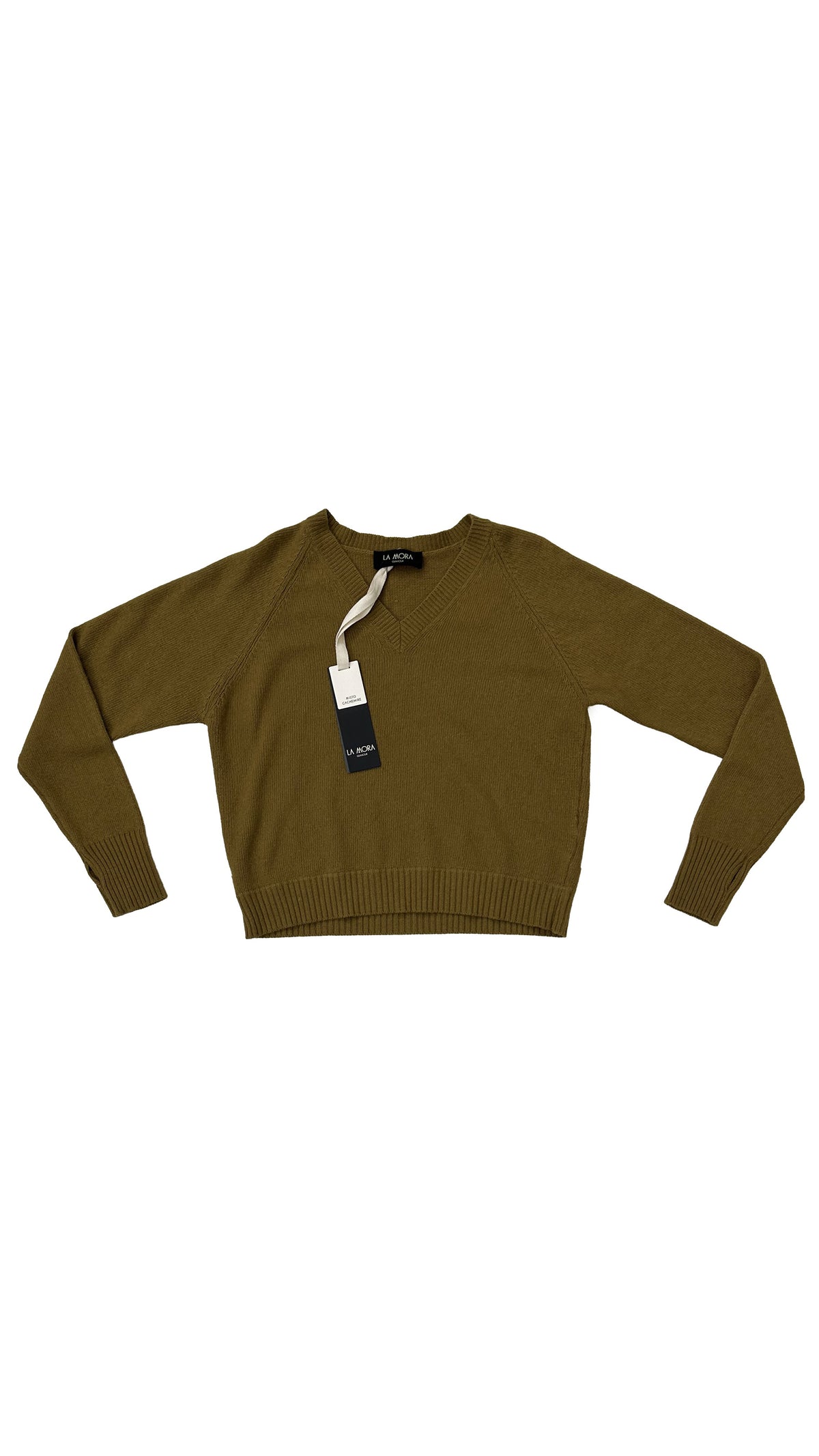 MAGLIA QUADRATA SCOLLO A V IN MISTO CASHMERE