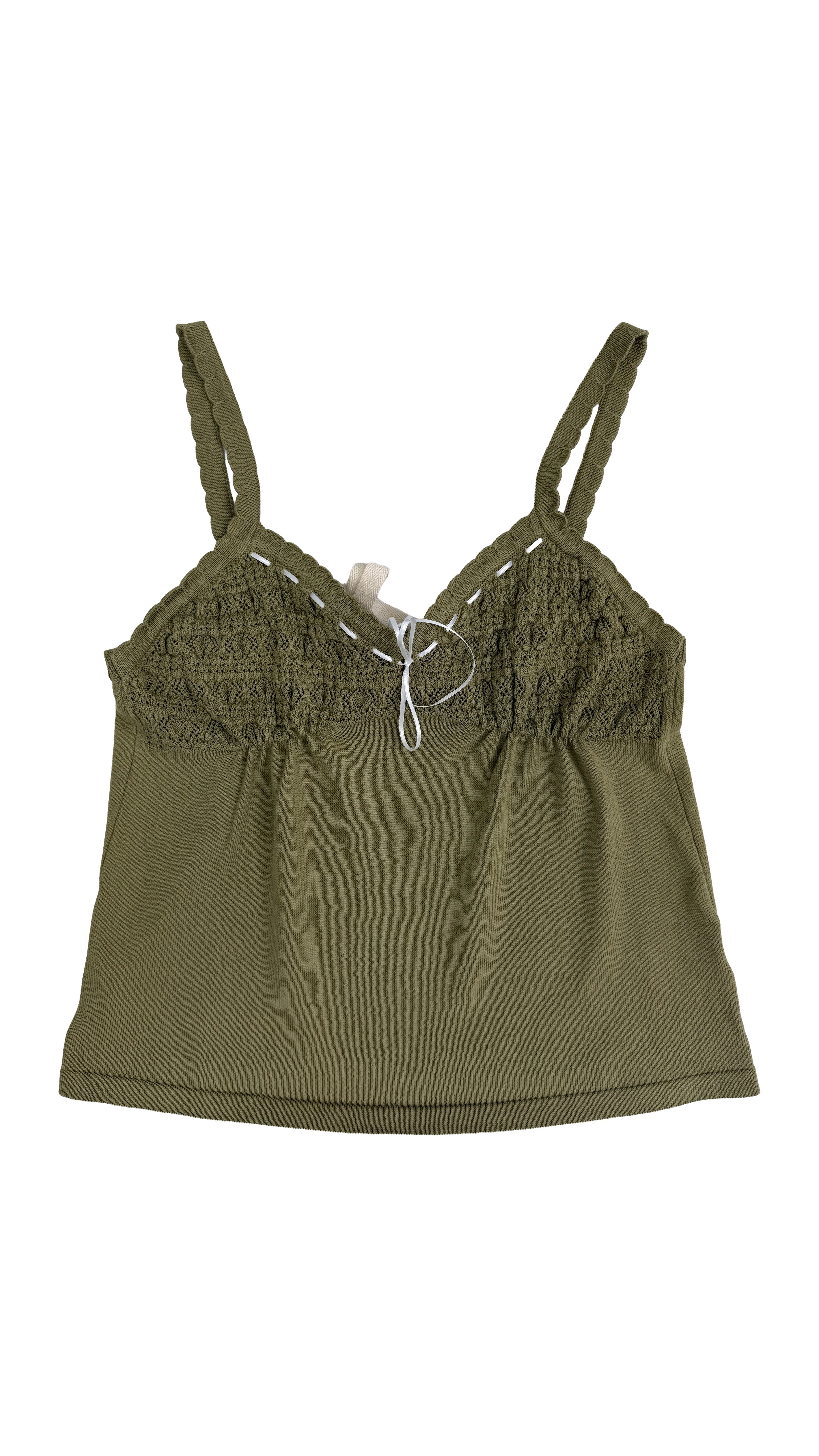 TOP IN COTONE CON COPPE UNCINETTO E NASTRINO