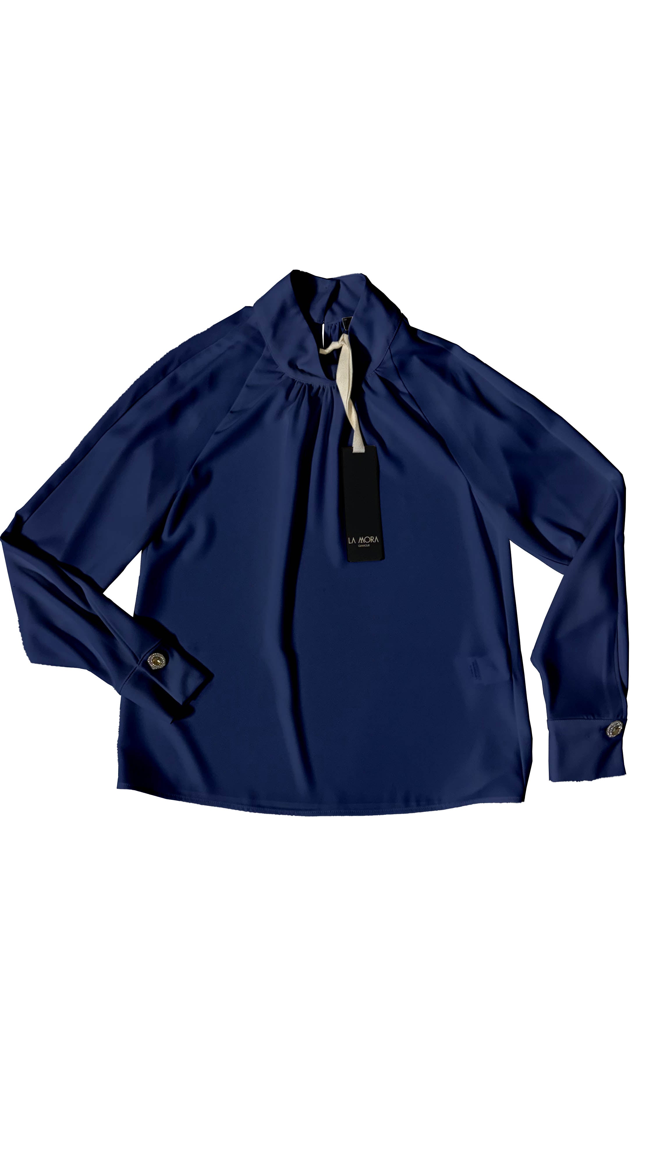 CAMICIA IN CADY FLUIDO COLLO ALTO CON ARRICCIO