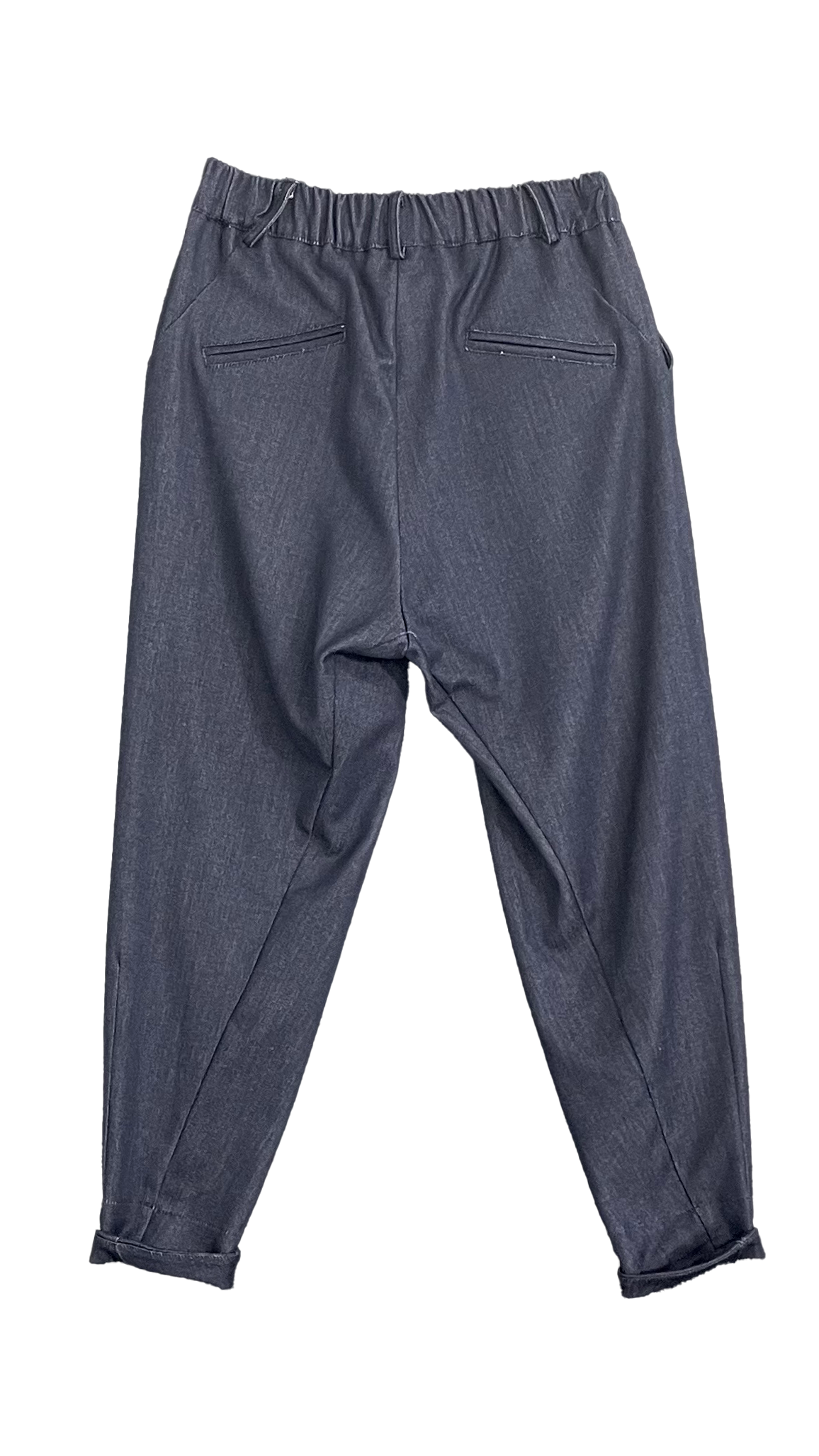 BAGGY CON CAVALLO BASSO IN MAGLIA TECNICA EFFETTO JEANS