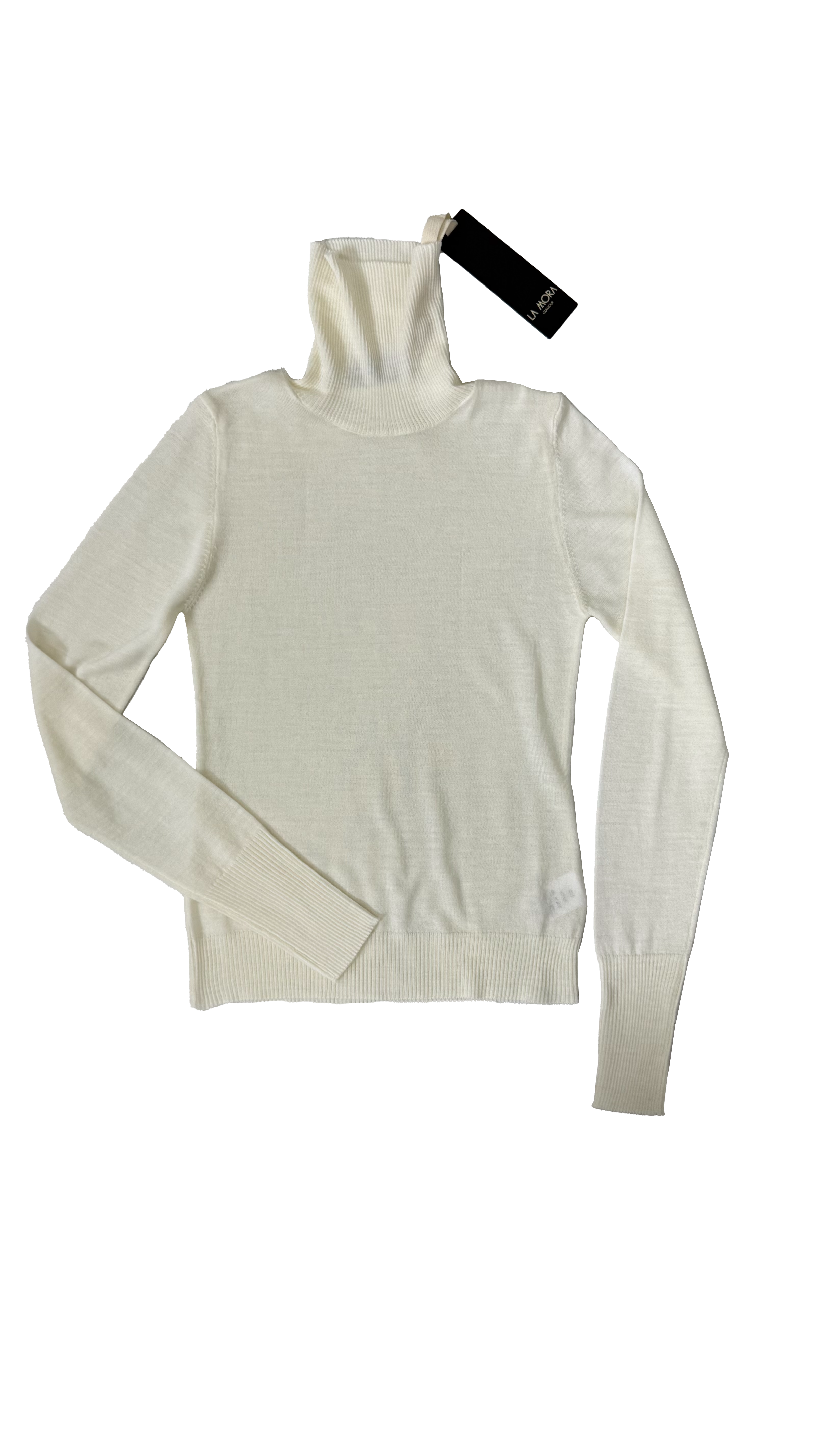 MAGLIA BASIC COLLO ALTO IN LANA VISCOSA