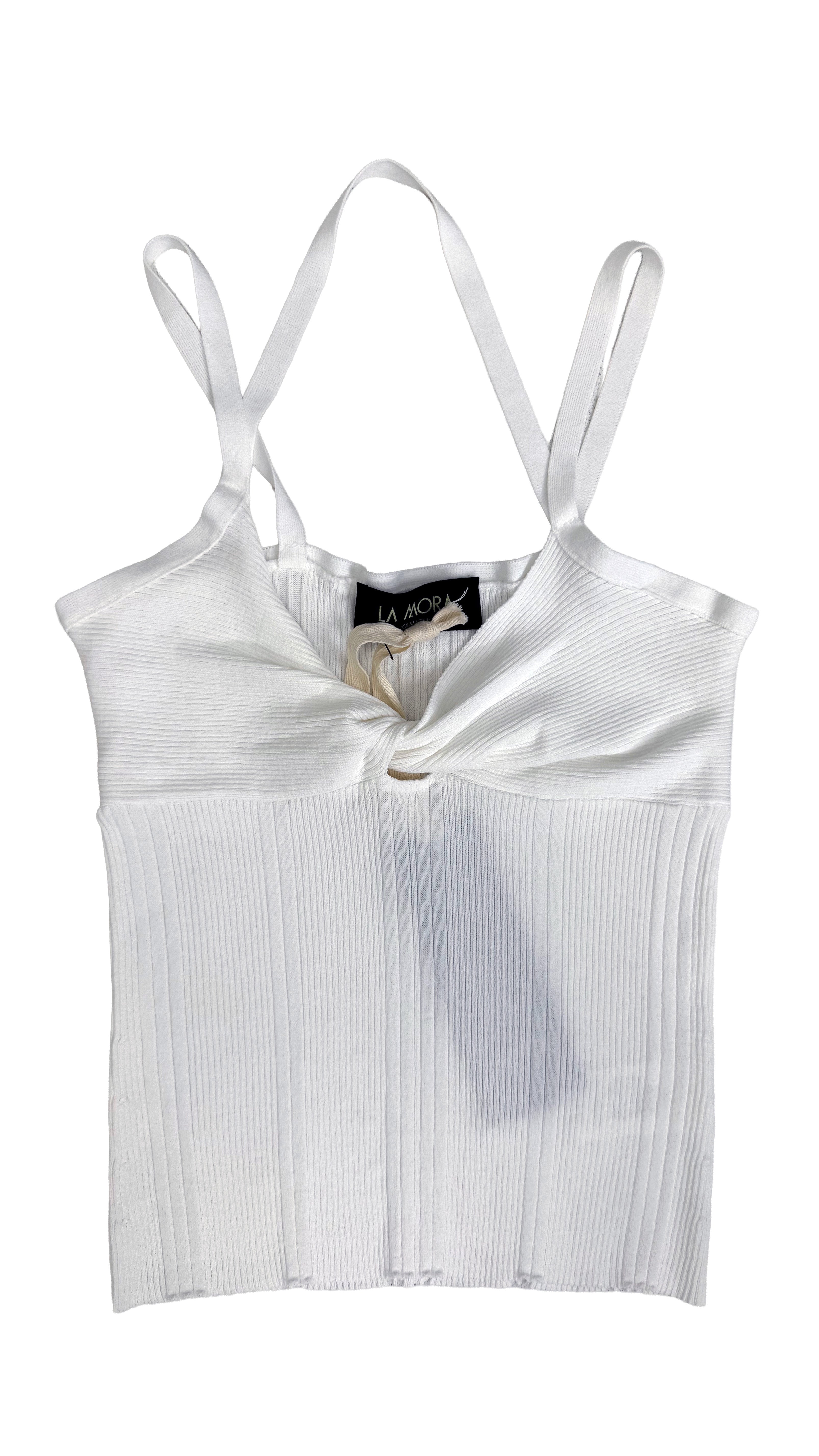 TOP COPPE CON NODO IN FILATO VISCOSA ELASTICA