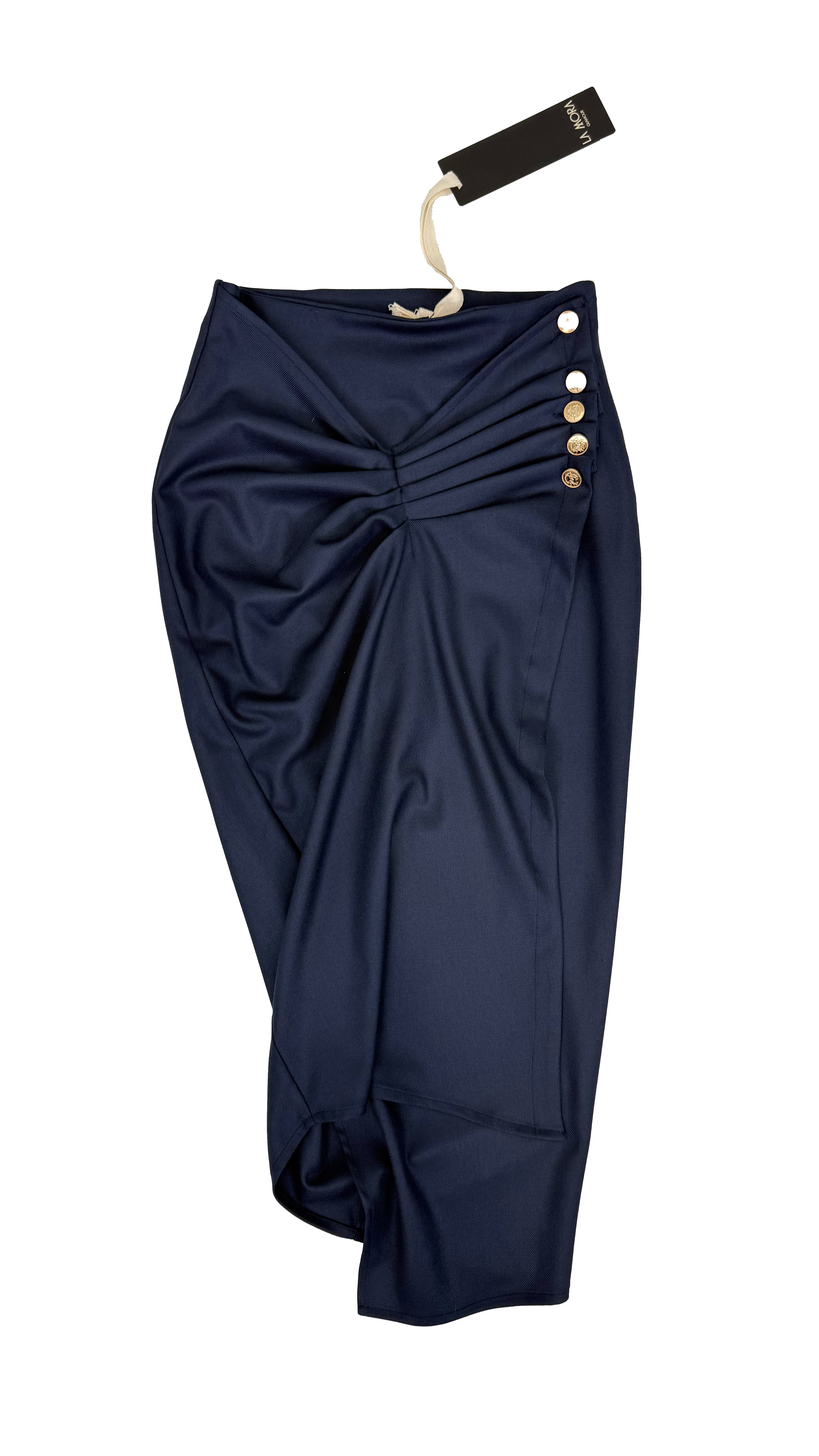 GONNA FINTO PORTAFOGLIO CON PIEGHE E BOTTONI IN FLANELLA CARDATA