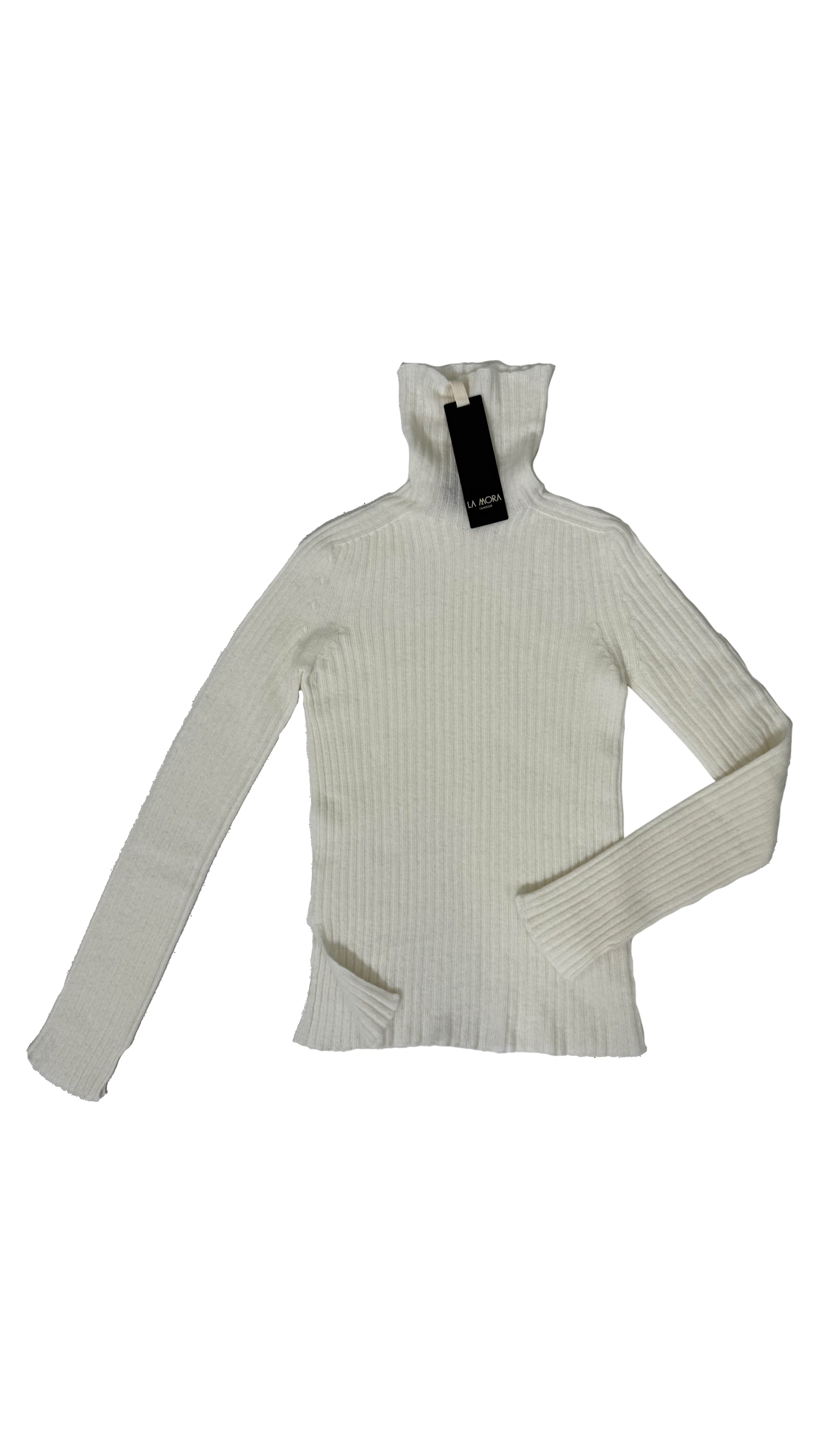 DOLCEVITA CON SPACCO SULLE MANICHE A COSTE IN LANA CARDATA