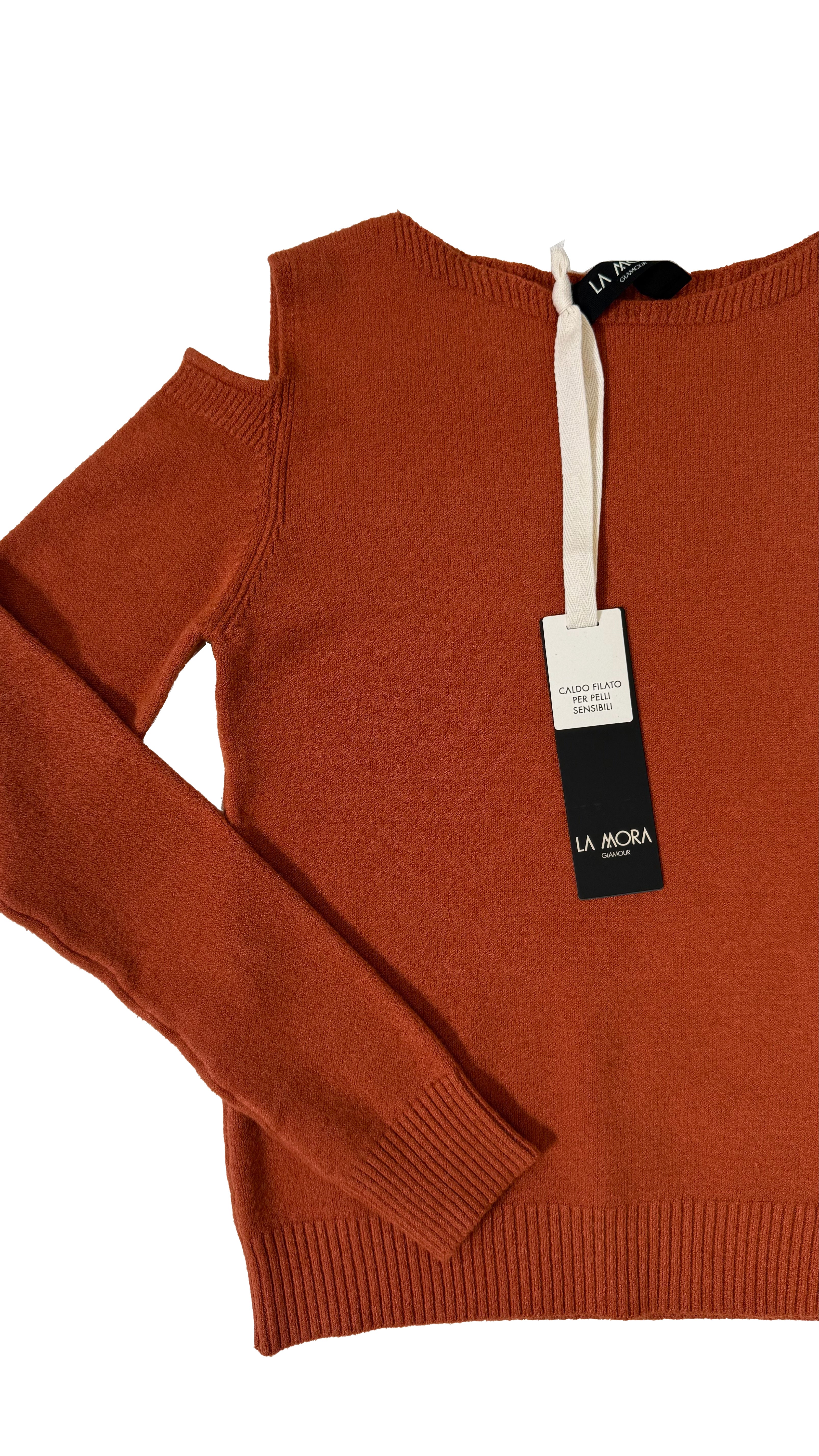 MAGLIA CON APERTURE SPALLE IN CALDA VISCOSA