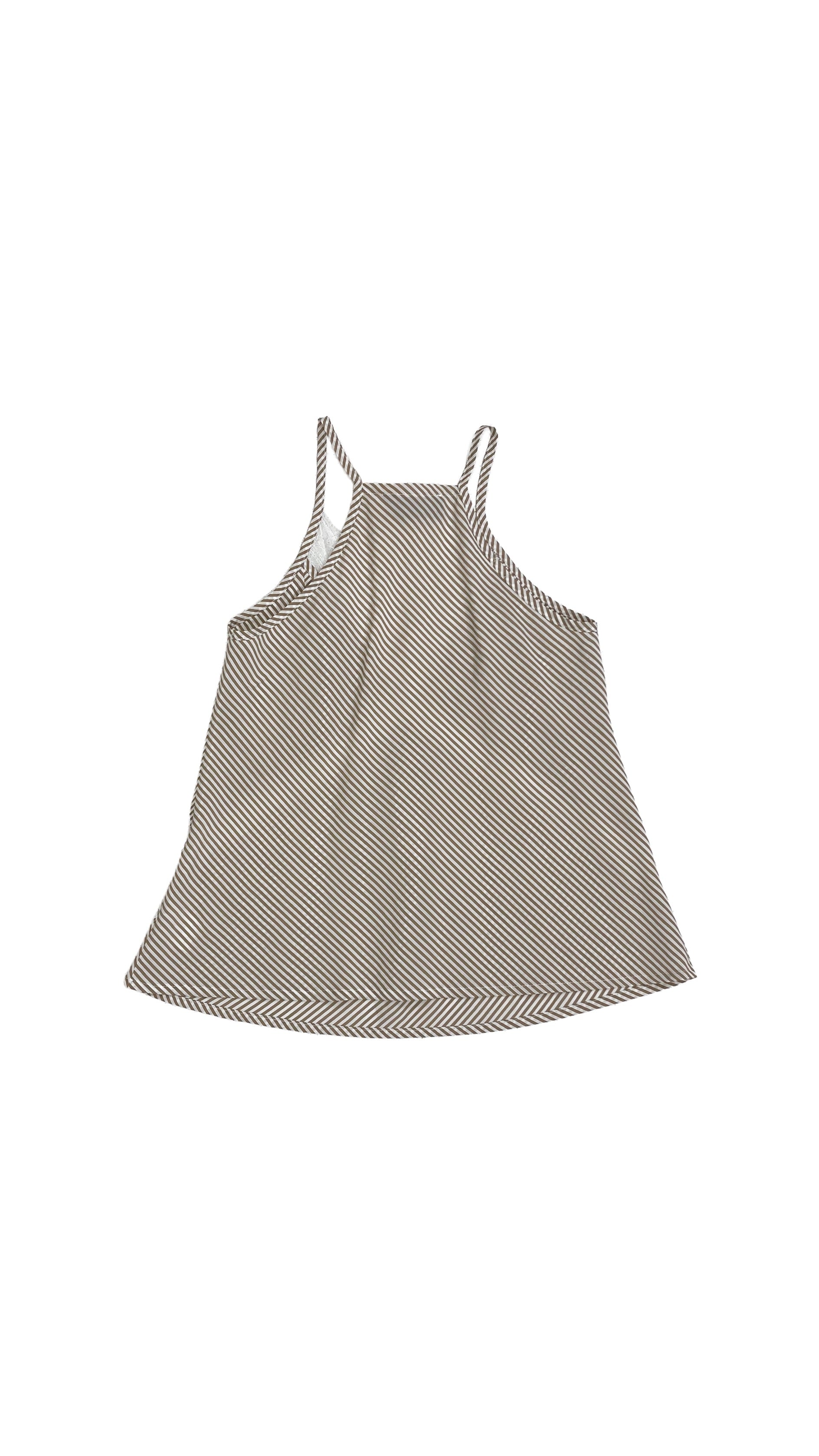 TOP A RIGHE CON PIZZO IN CONTRASTO