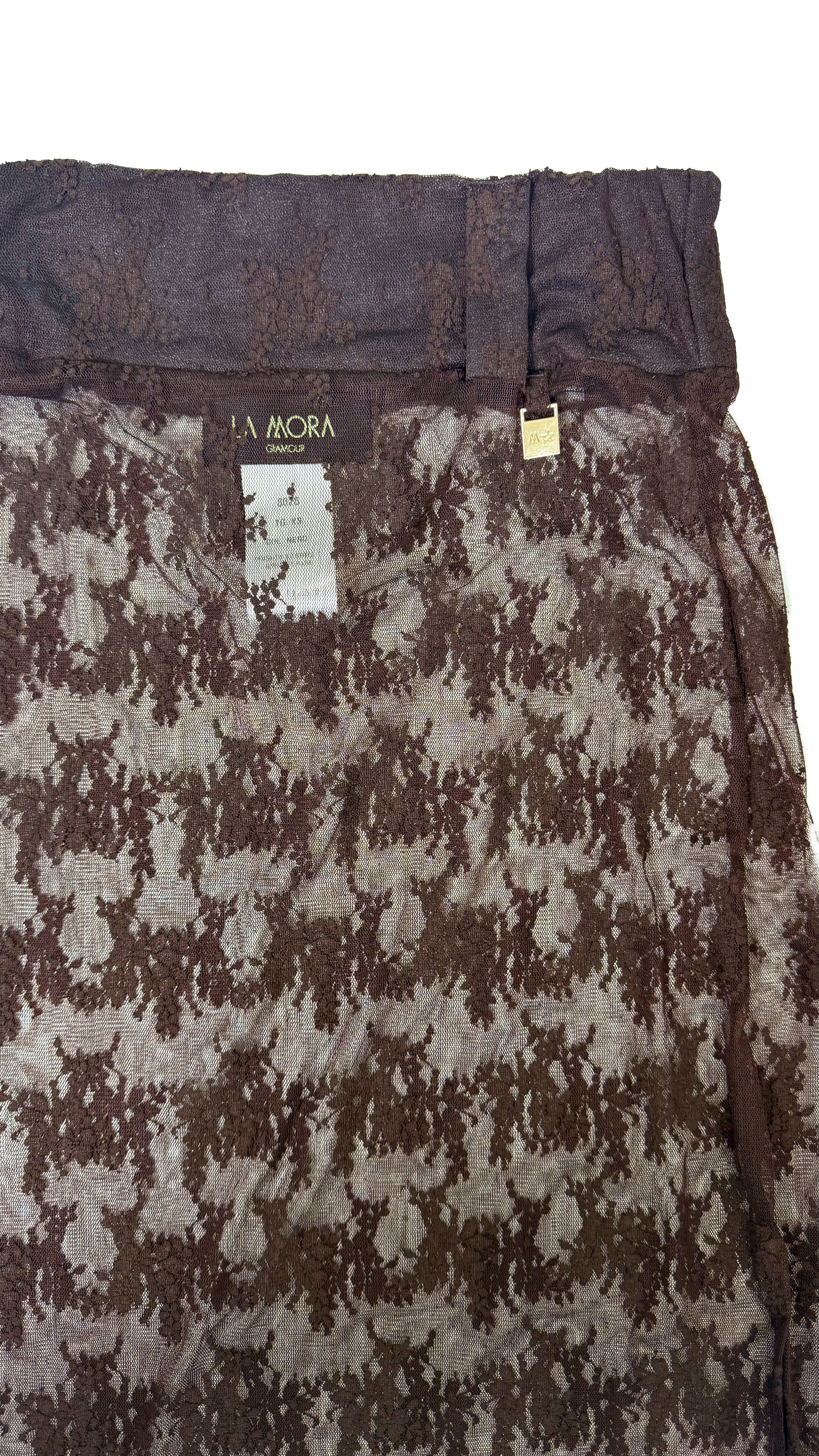 GONNA LUNGA IN PIZZO ELASTICIZZATO CON SOTTOGONNA