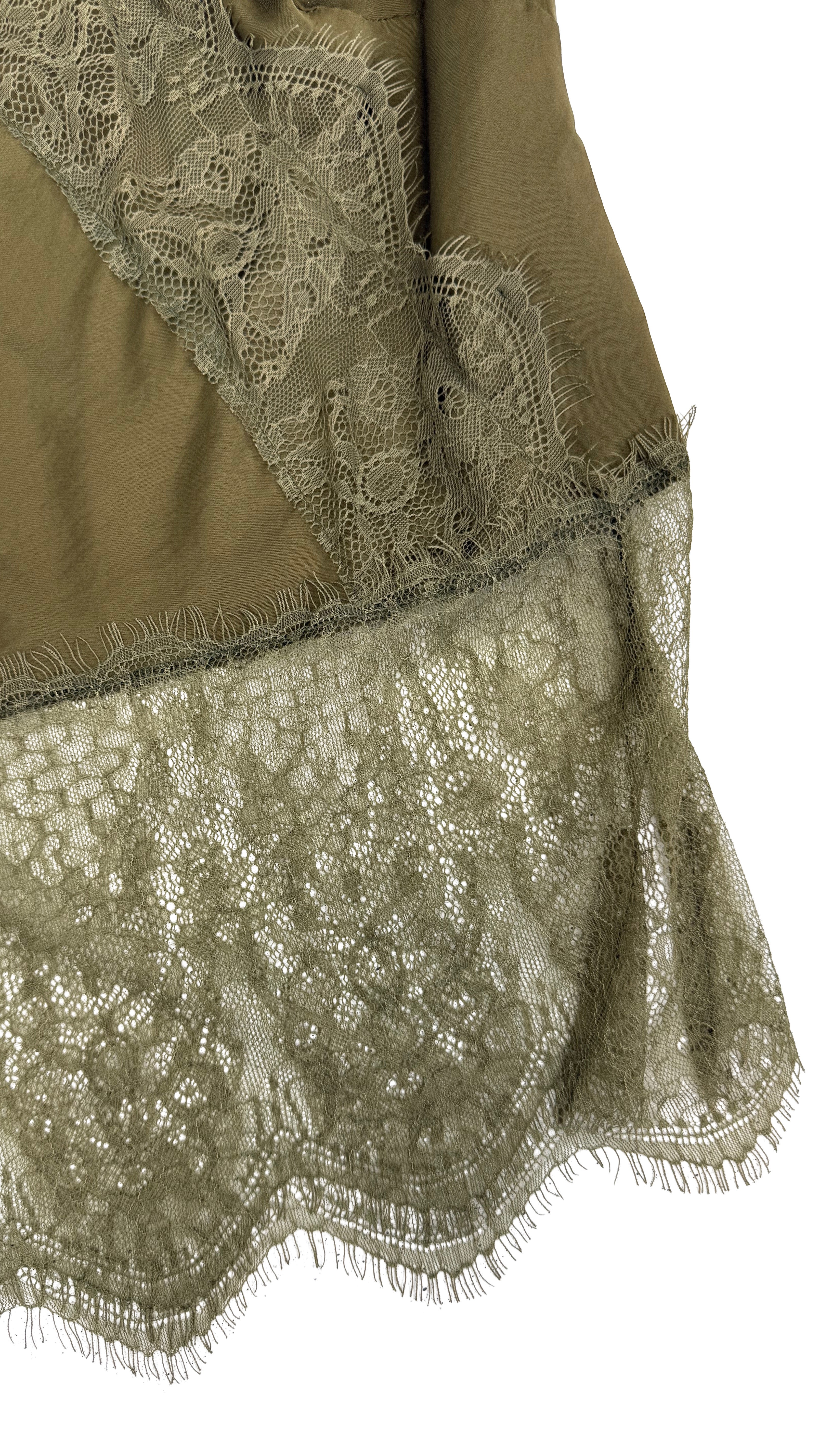TOP ASIMMETRICO PIZZO IN TONO