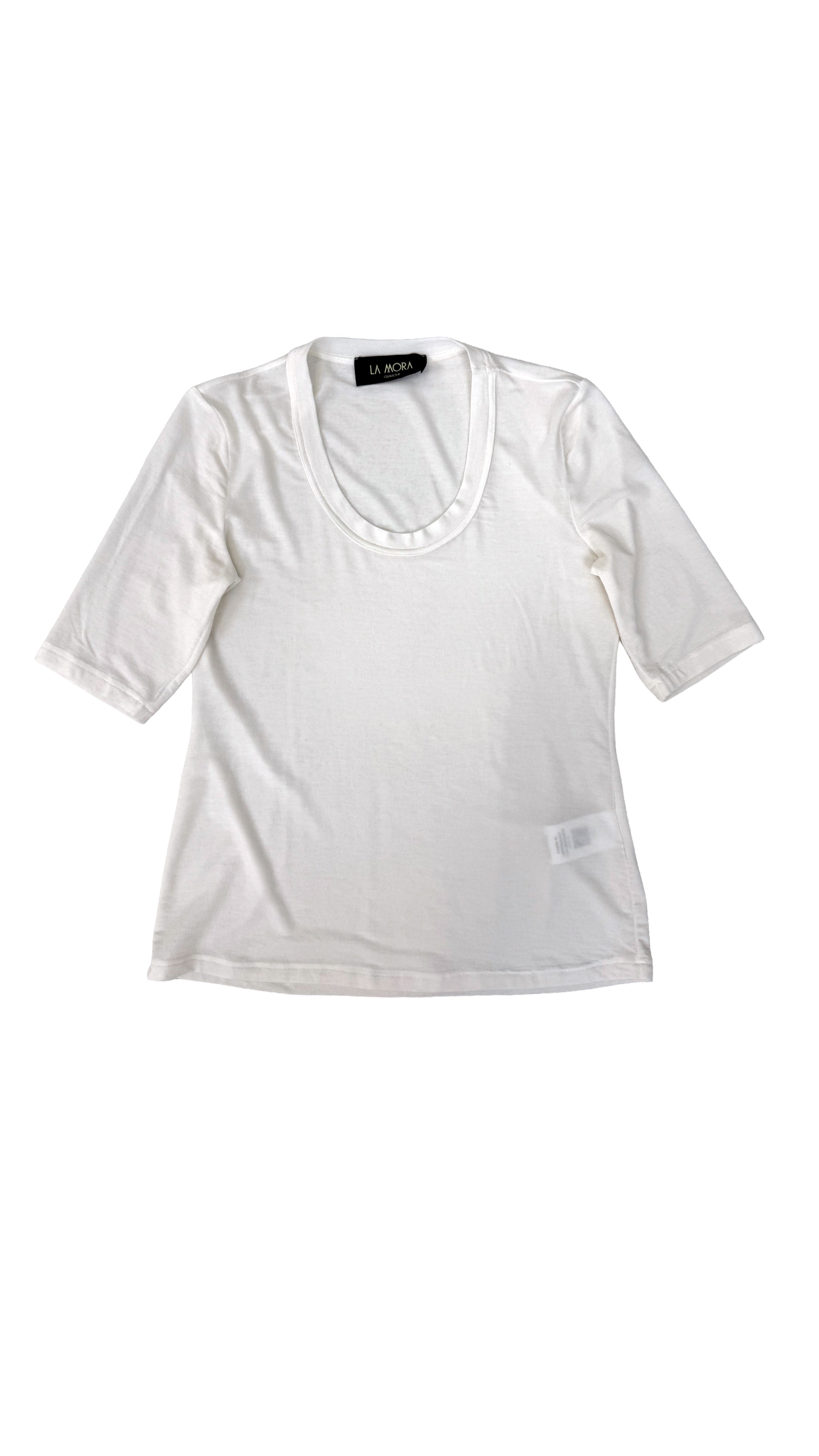 T-SHIRT MEZZA MANICA IN LYOCELL/LANA