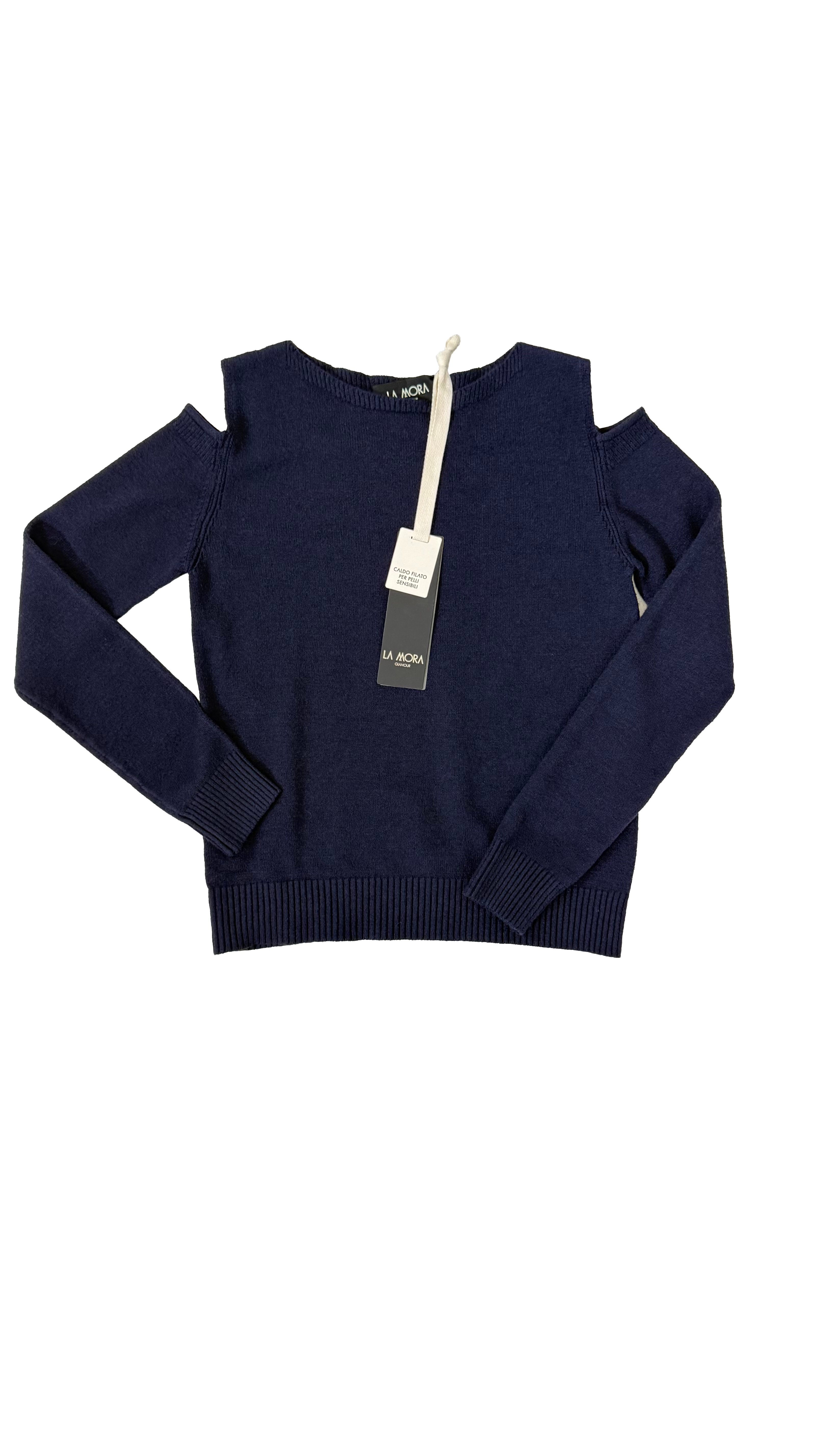 MAGLIA CON APERTURE SPALLE IN CALDA VISCOSA