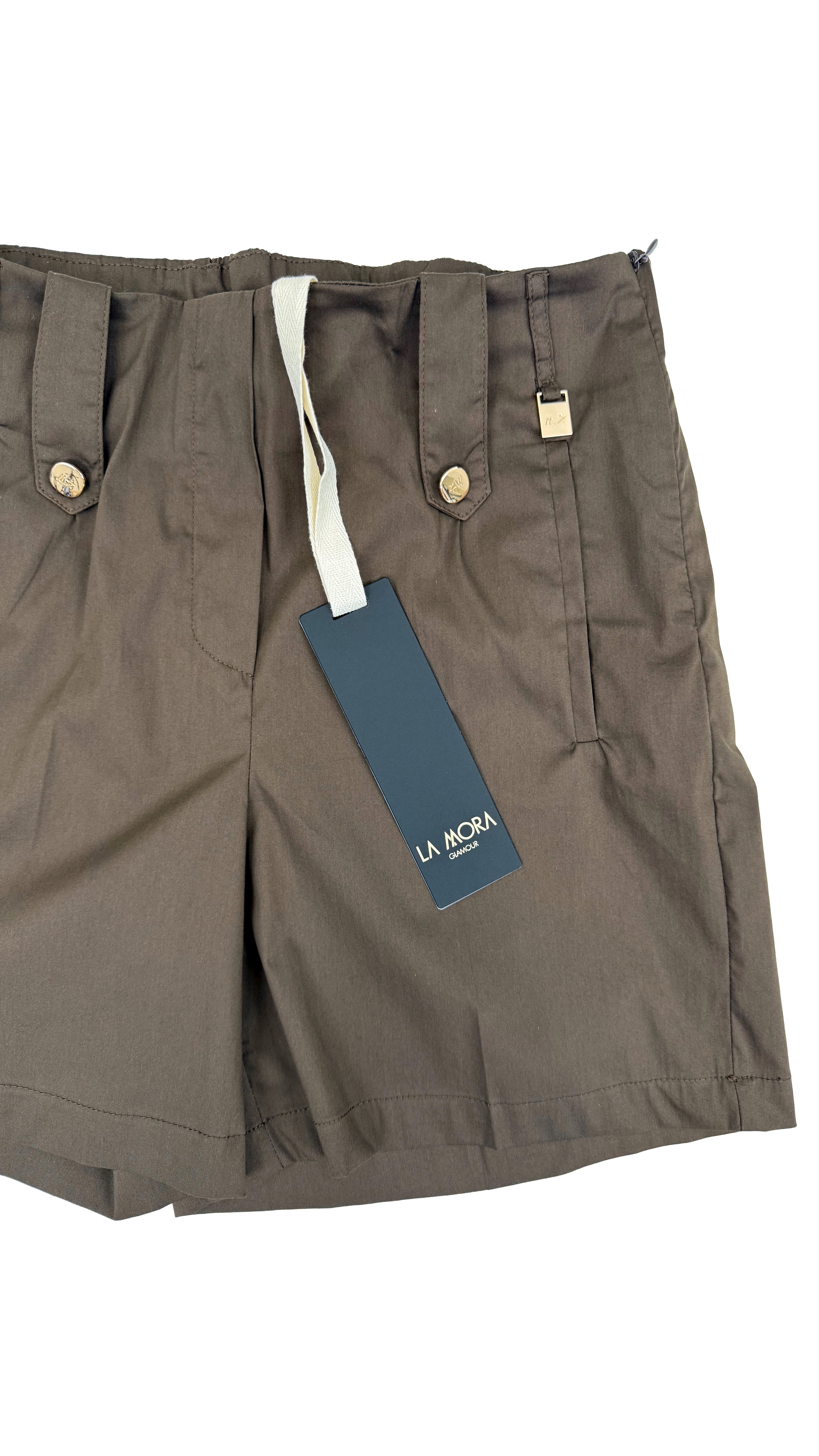 SHORTS IN PELLE D'UOVO