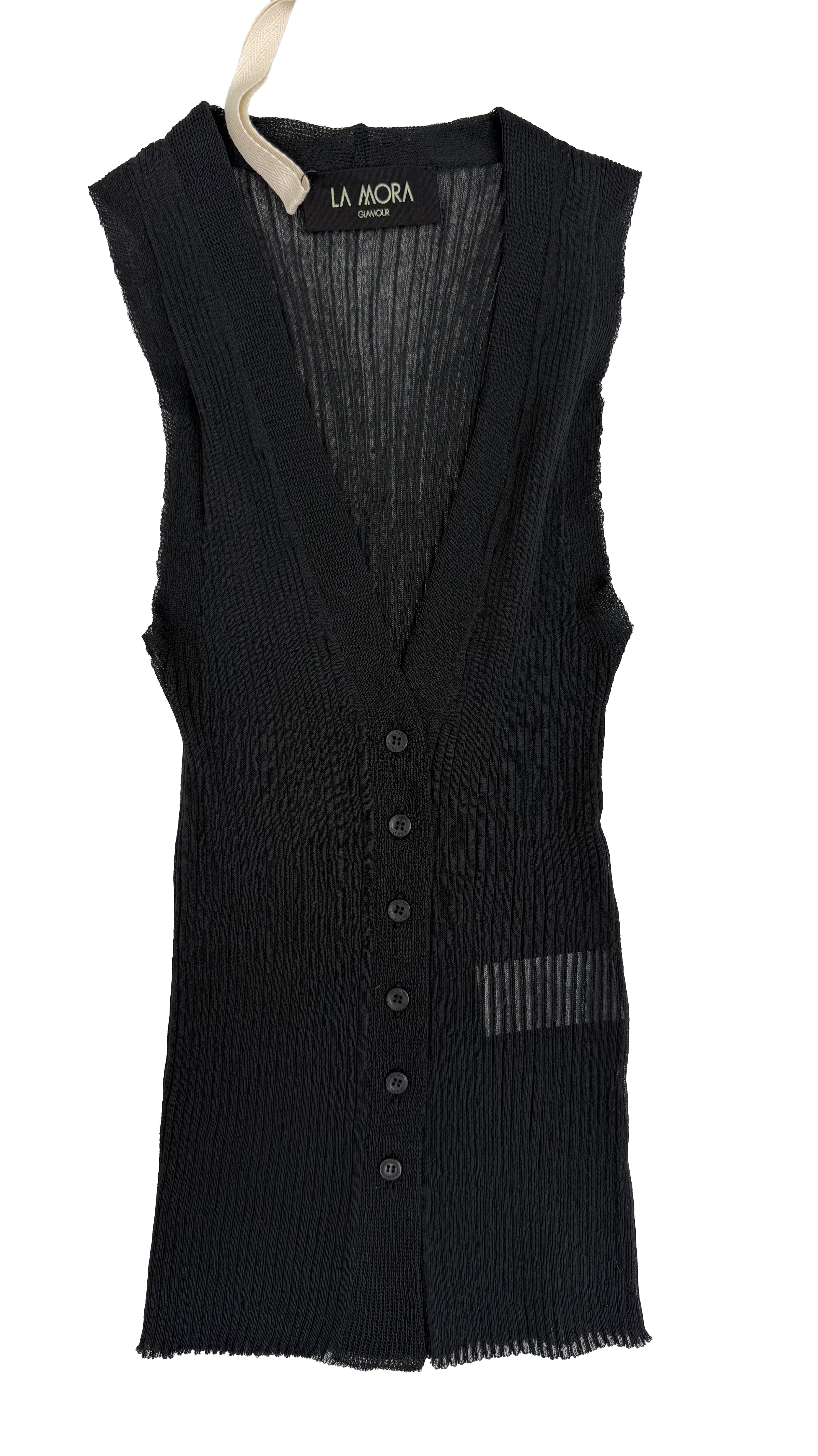 TOP GILET APERTO DAVANTI IN FILATO EXTRAFINE