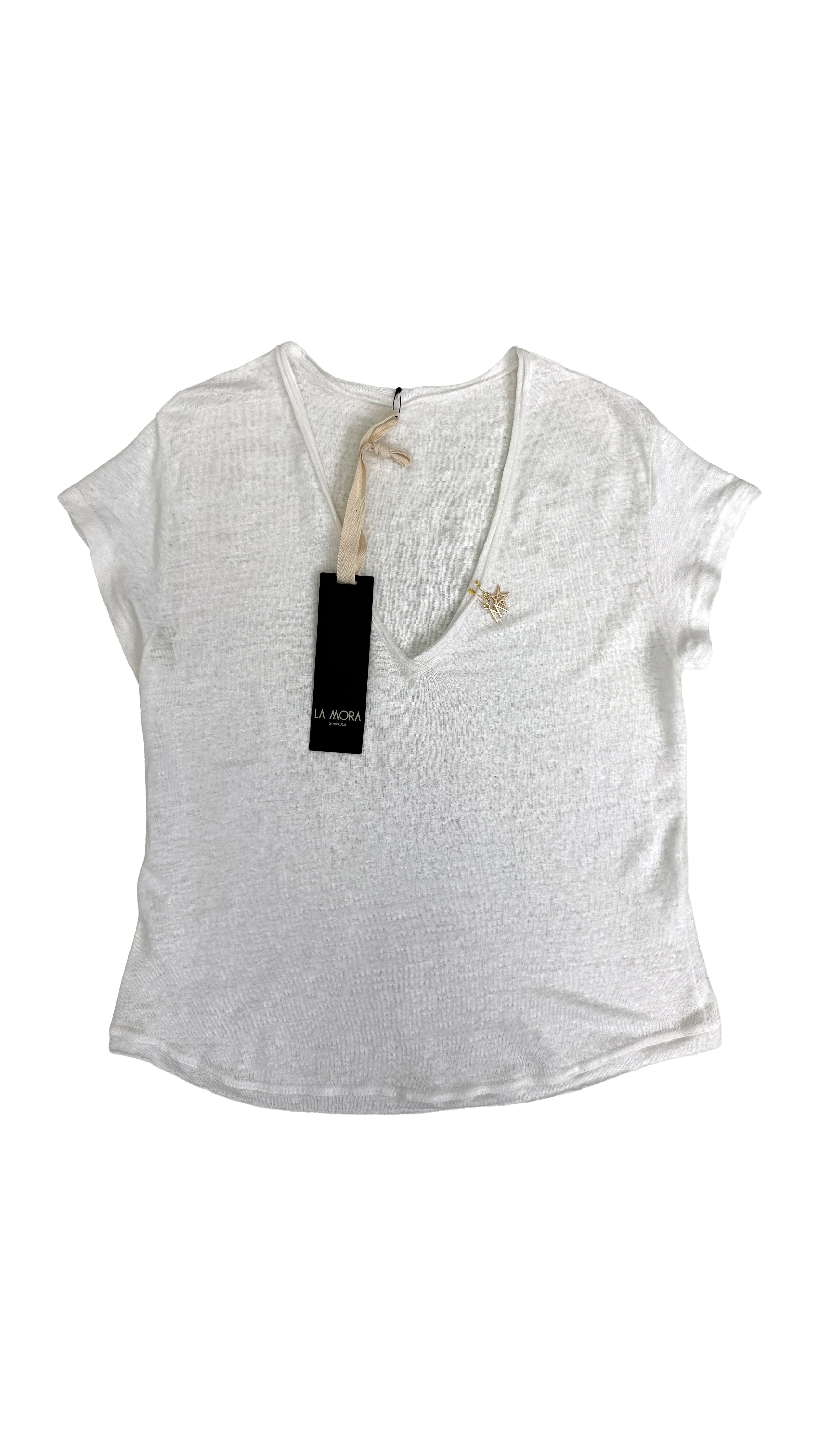 TSHIRT IN JERSEY LINO 100% SCOLLO A V