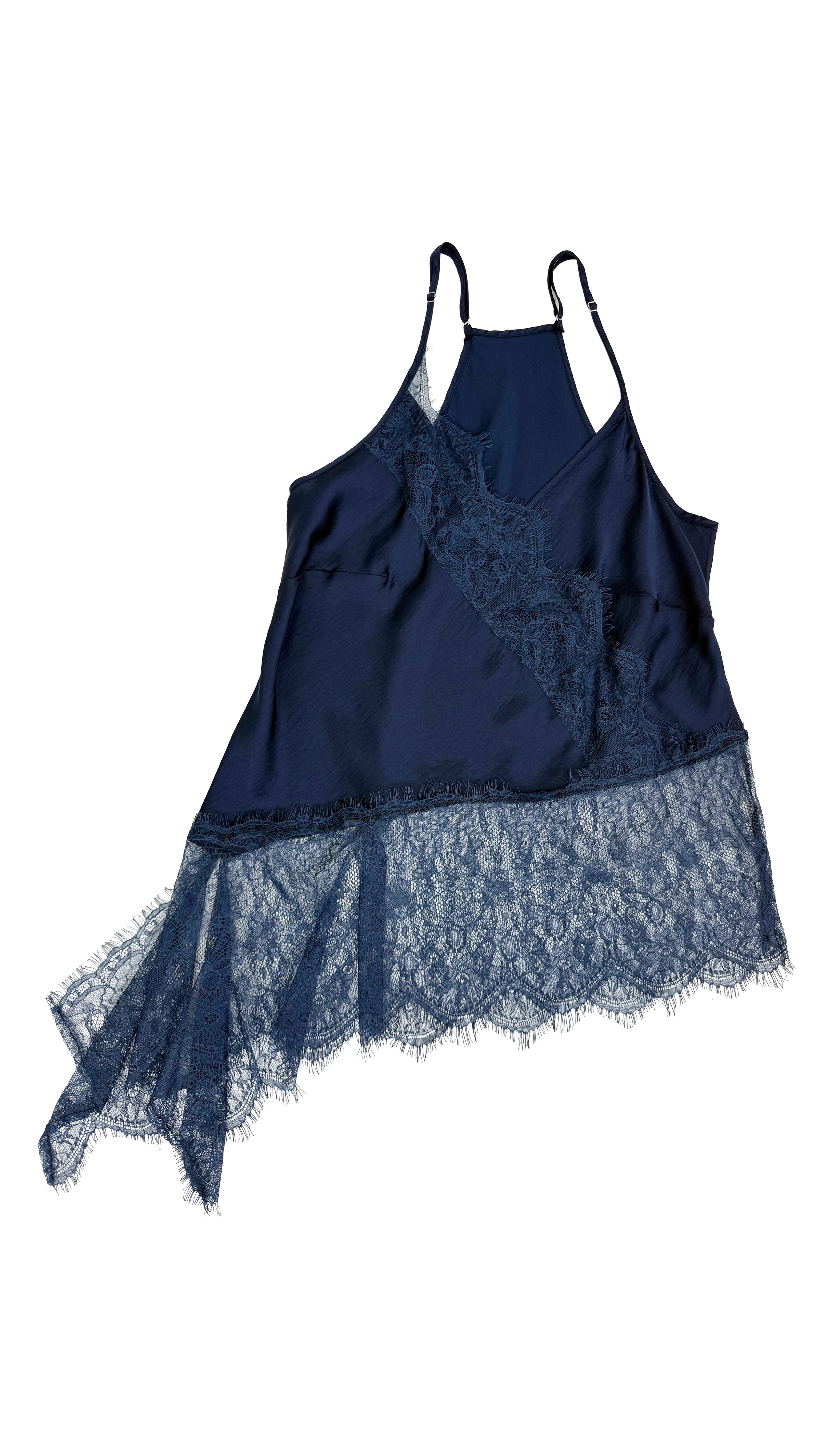 TOP ASIMMETRICO PIZZO IN TONO