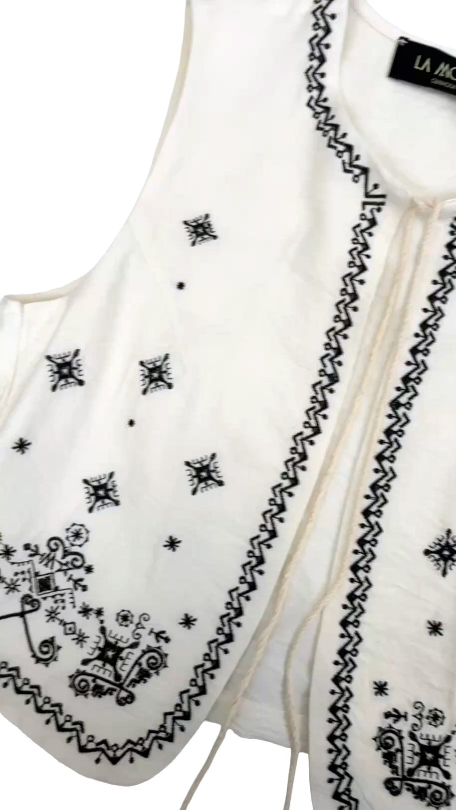 GILET IN VISCOSA CRASH CON RICAMI