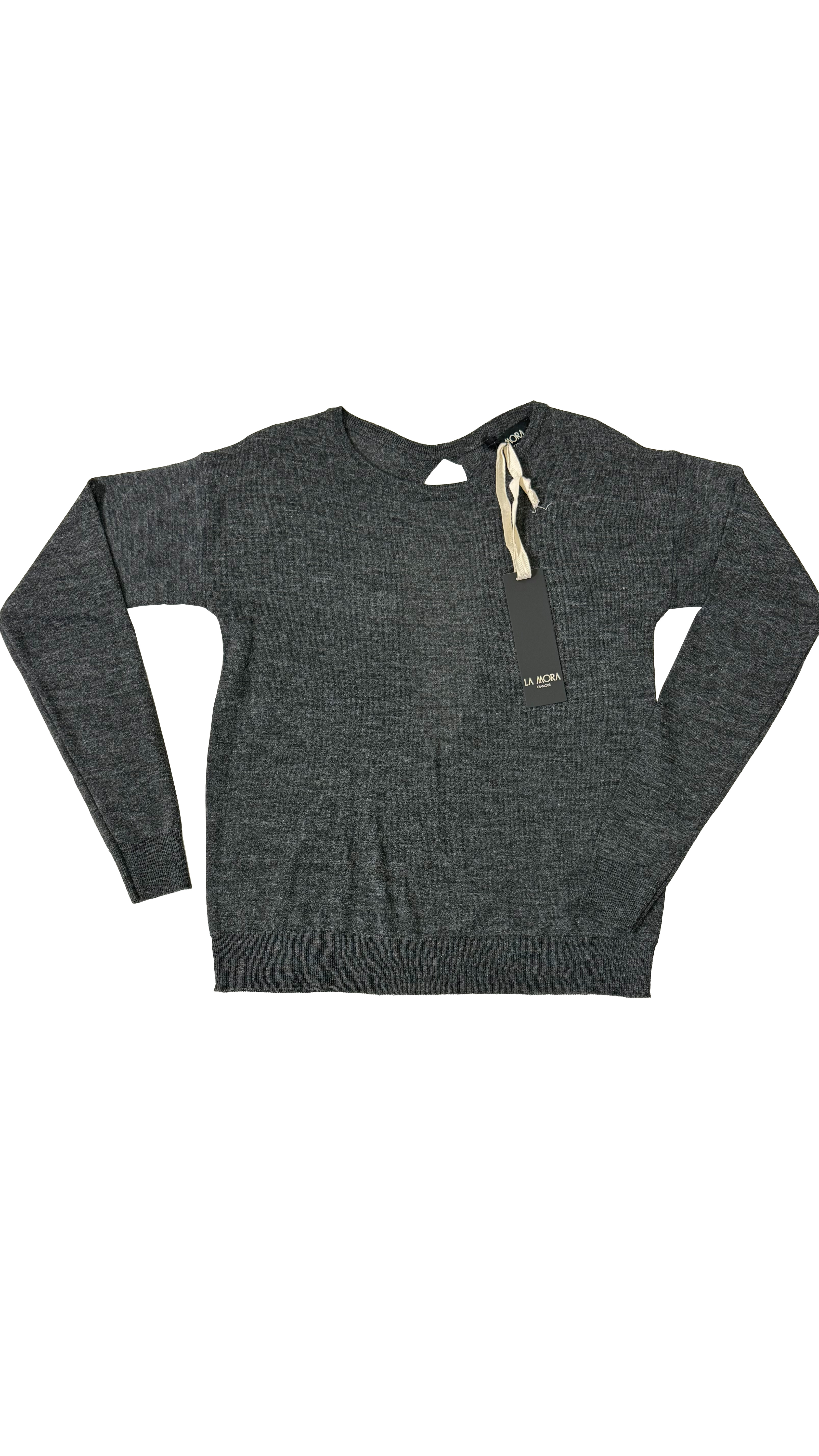 MAGLIA QUADRATA IN LANA VISCOSA CON APERTURA A GOCCIA