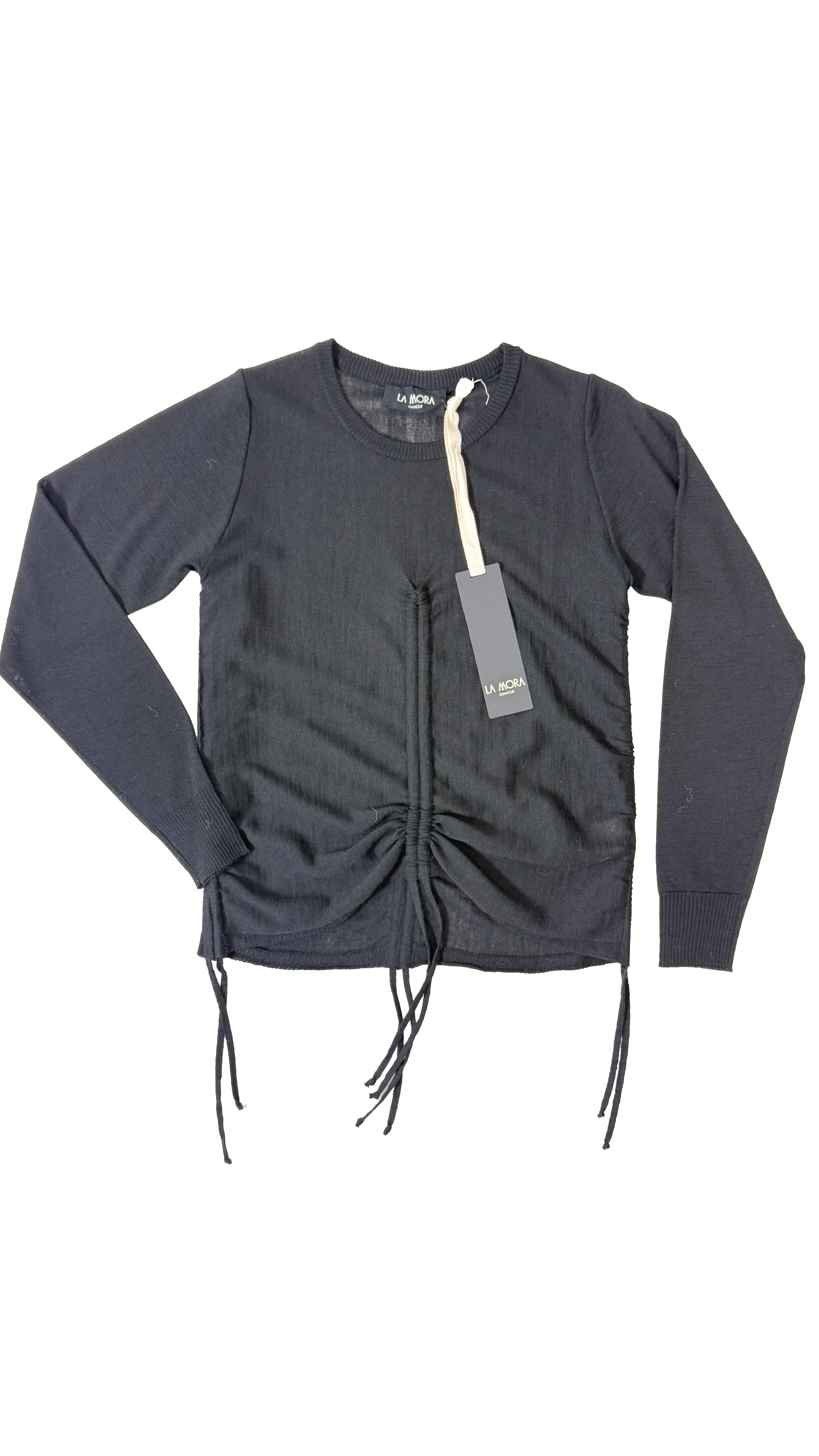 MAGLIA BASIC CON COULISSE IN LANA VISCOSA