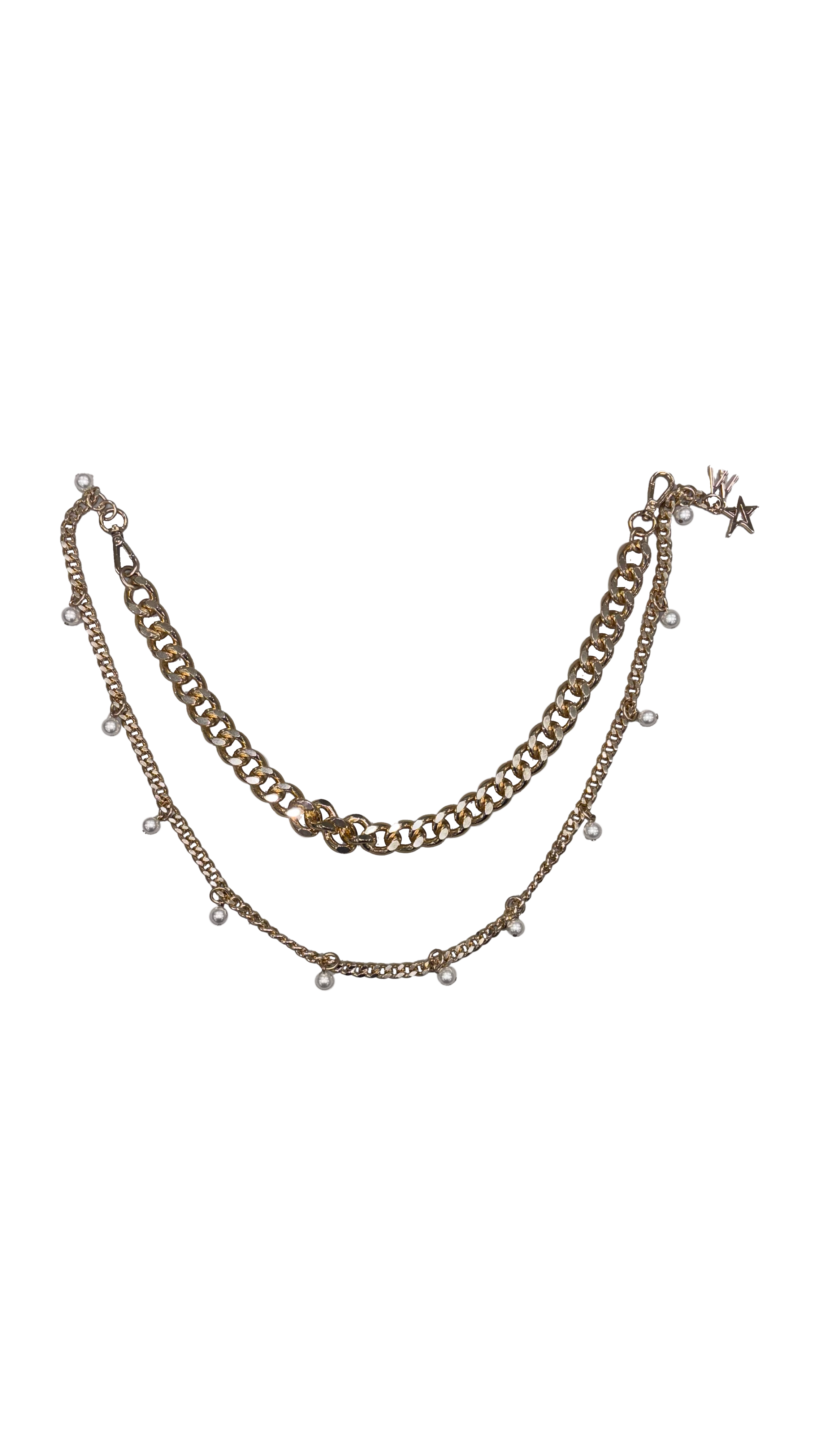 COLLANA LUNGA DOPPIA MEGLIA E PERLE PICCOLE