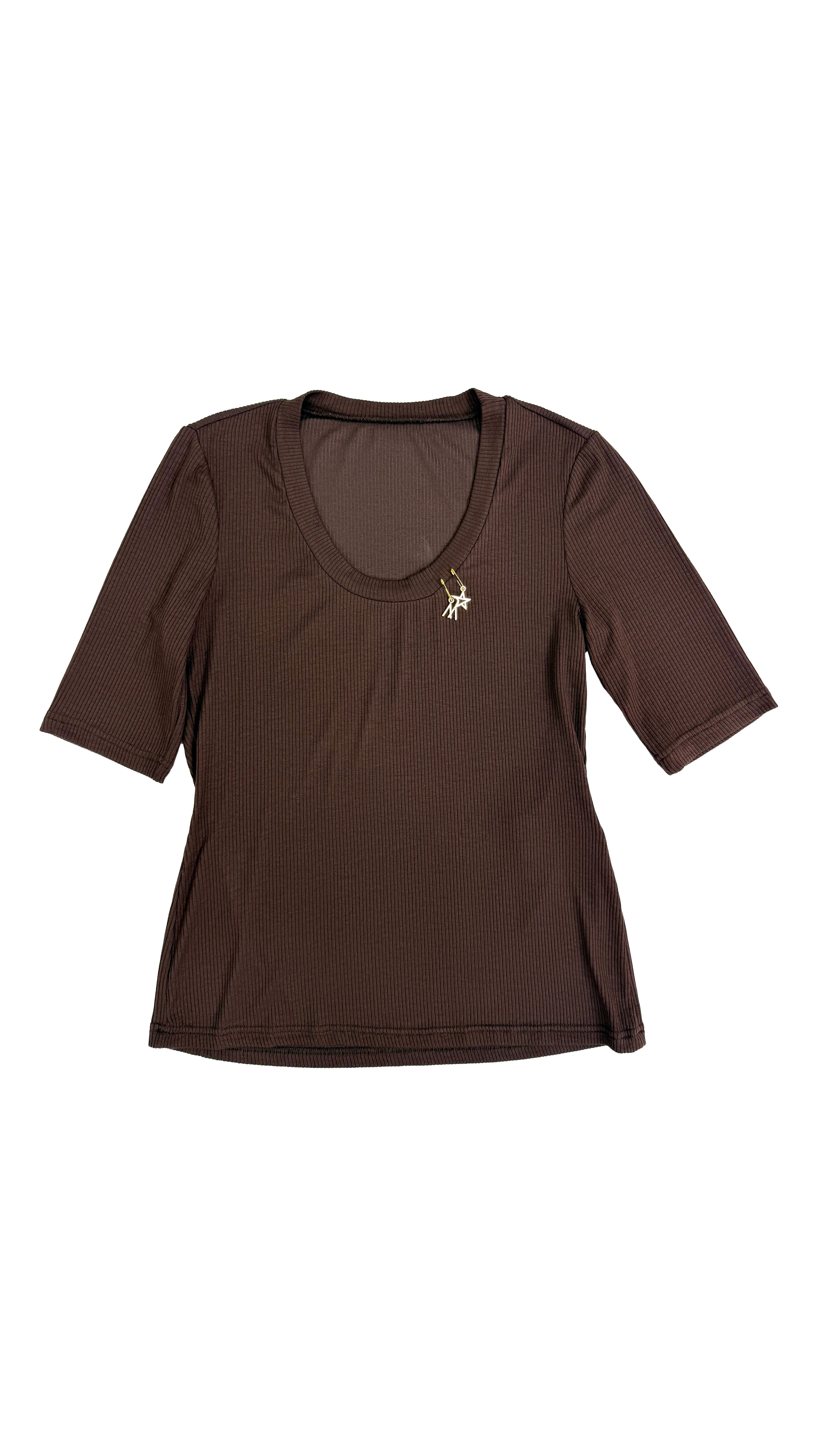 FURBA A COSTINE VISCOSA ELASTICA CON SCOLLO TONDO E MANICA AL GOMITO