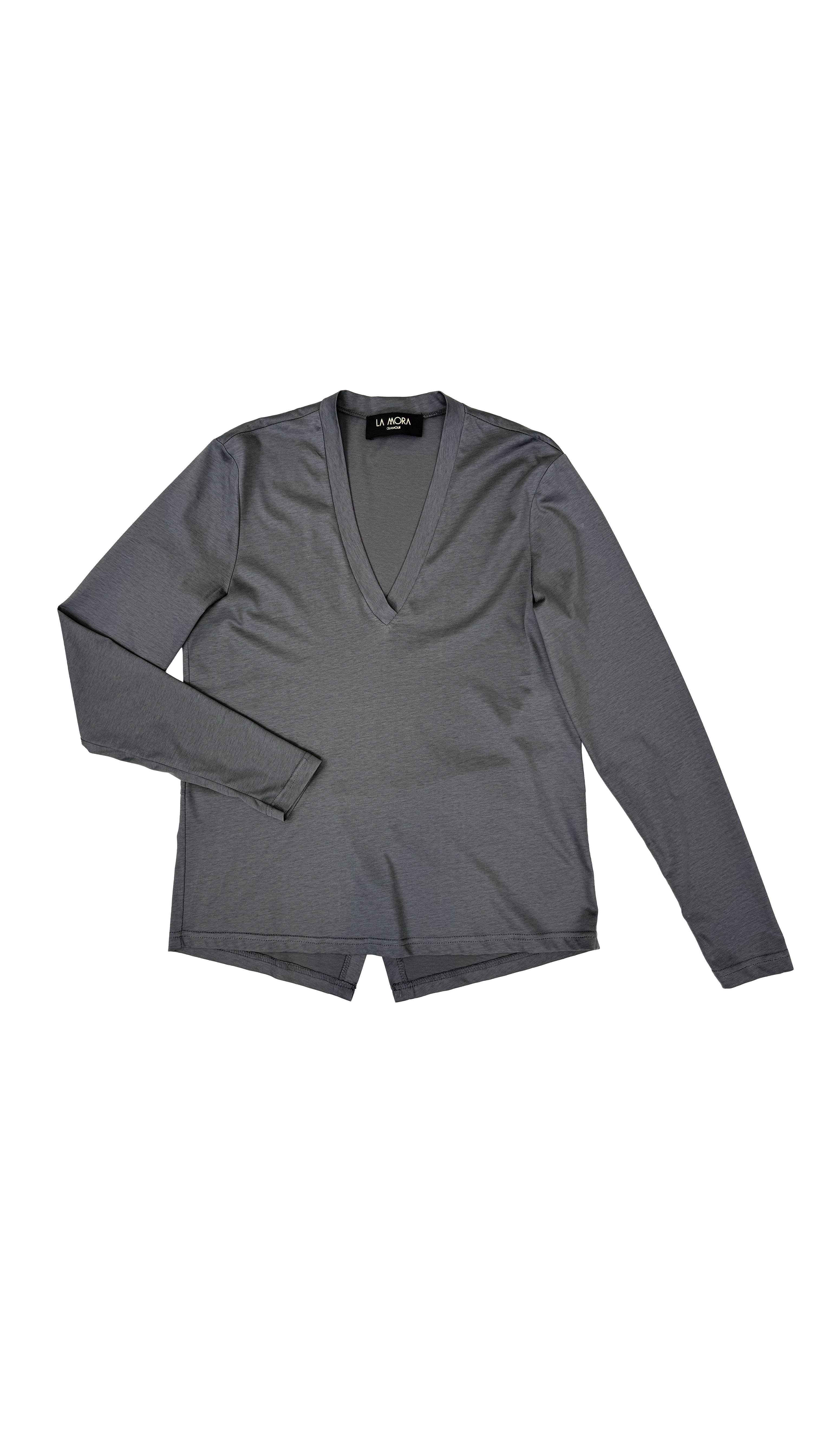 T.SHIRT IN JERSEY DI COTONE MODAL MANICA LUNGA