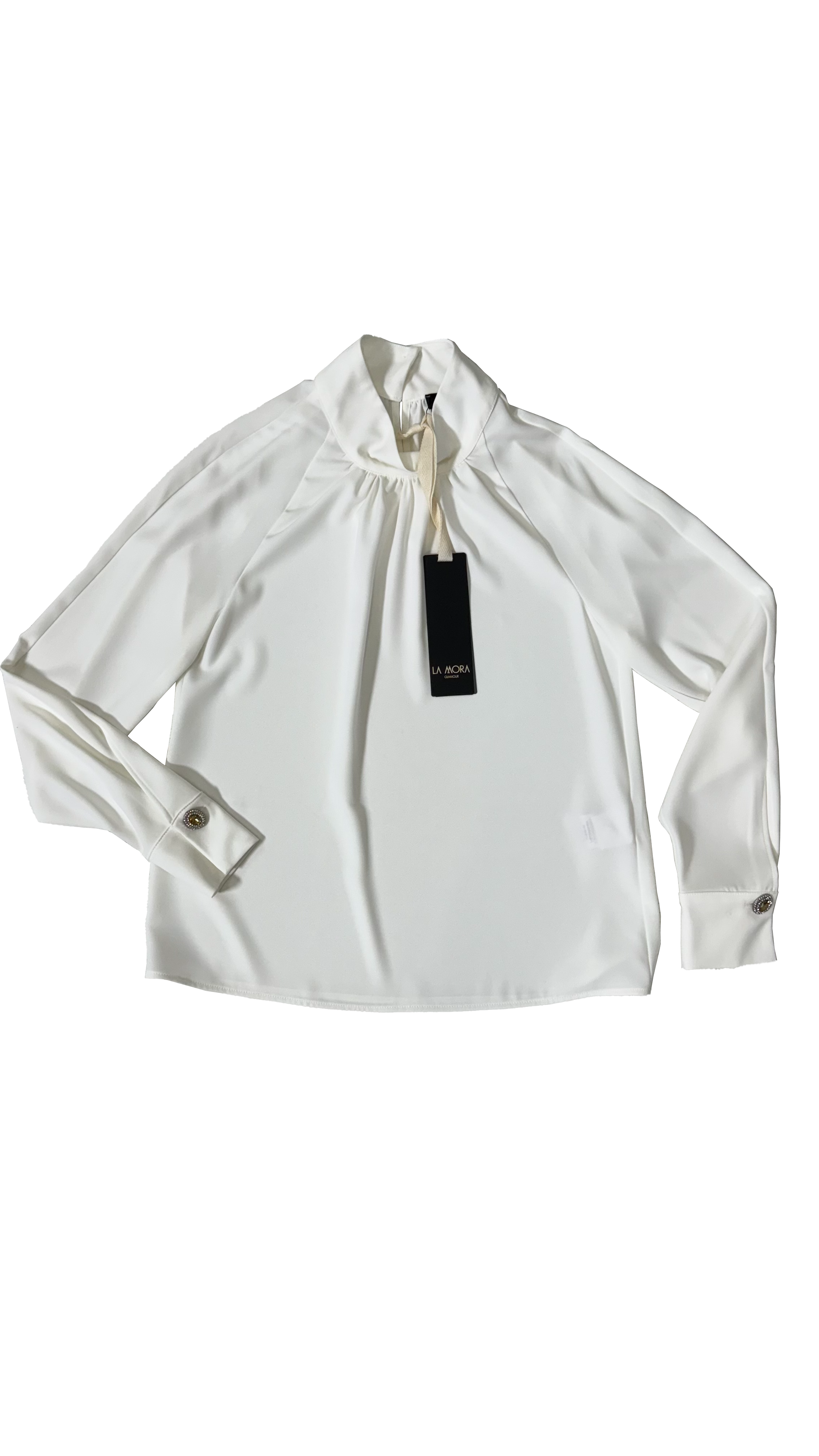 CAMICIA IN CADY FLUIDO COLLO ALTO CON ARRICCIO